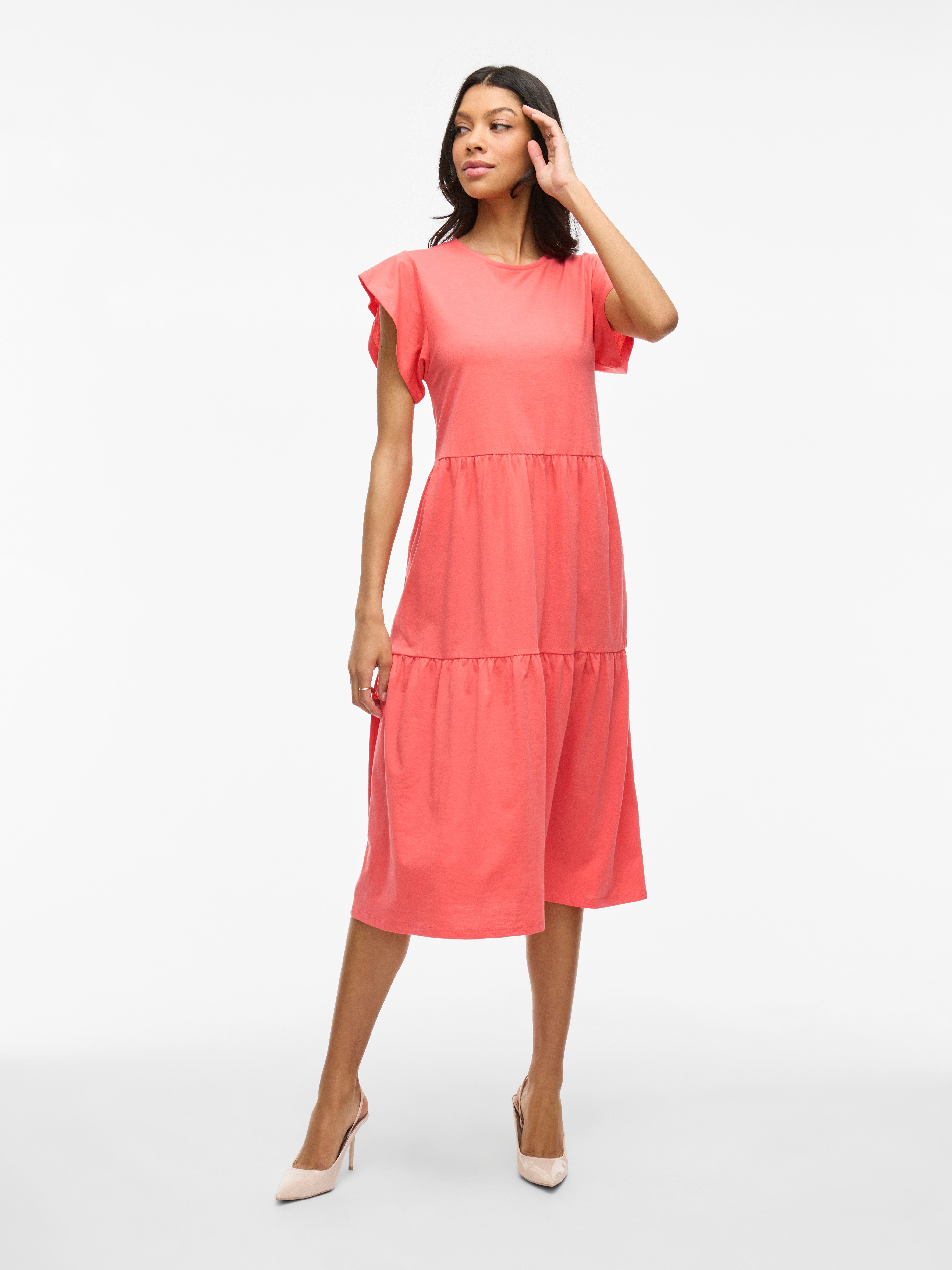 Vila Zomerjurk VISUMMER S/S MIDI DRESS - NOOS
