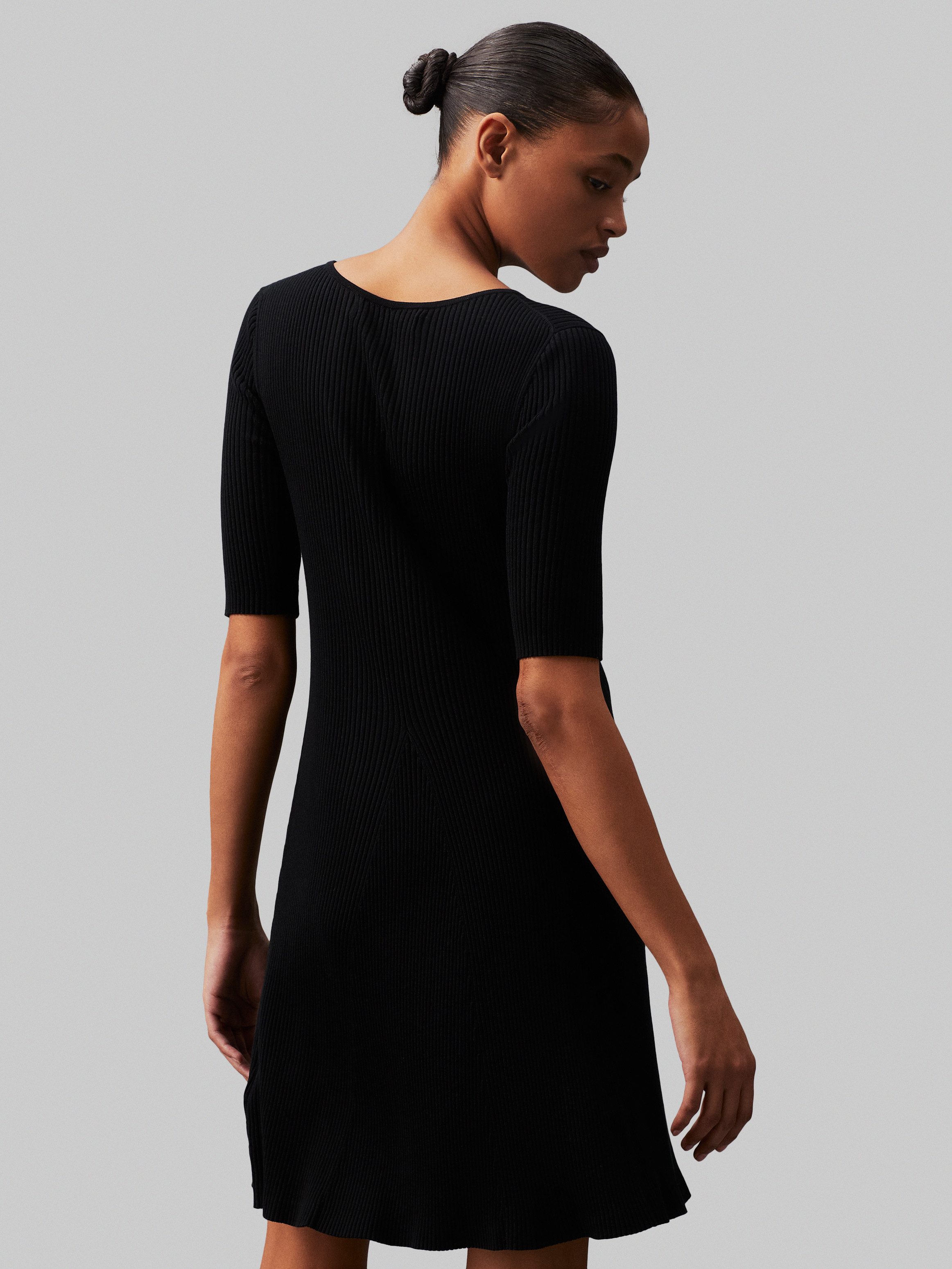 Calvin Klein Sweatjurk WOVEN LABEL SS SWEATER DRESS