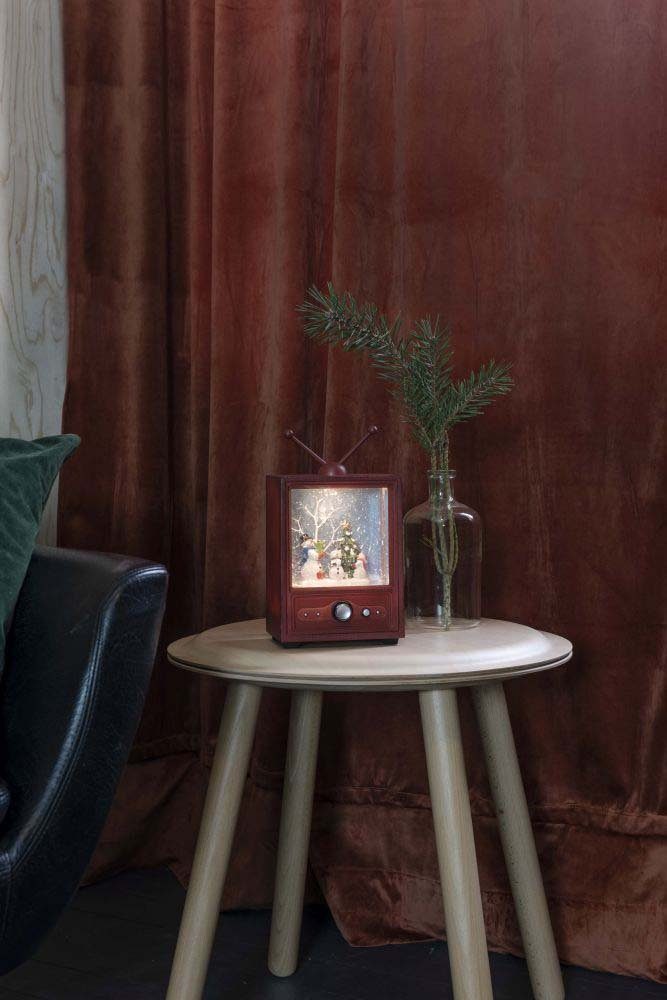 KONSTSMIDE Led lantaarn Tv met 3 sneeuwpoppen, kerstversiering watergevuld, keuze van energie functie, 1 warm witte diode (1 stuk)