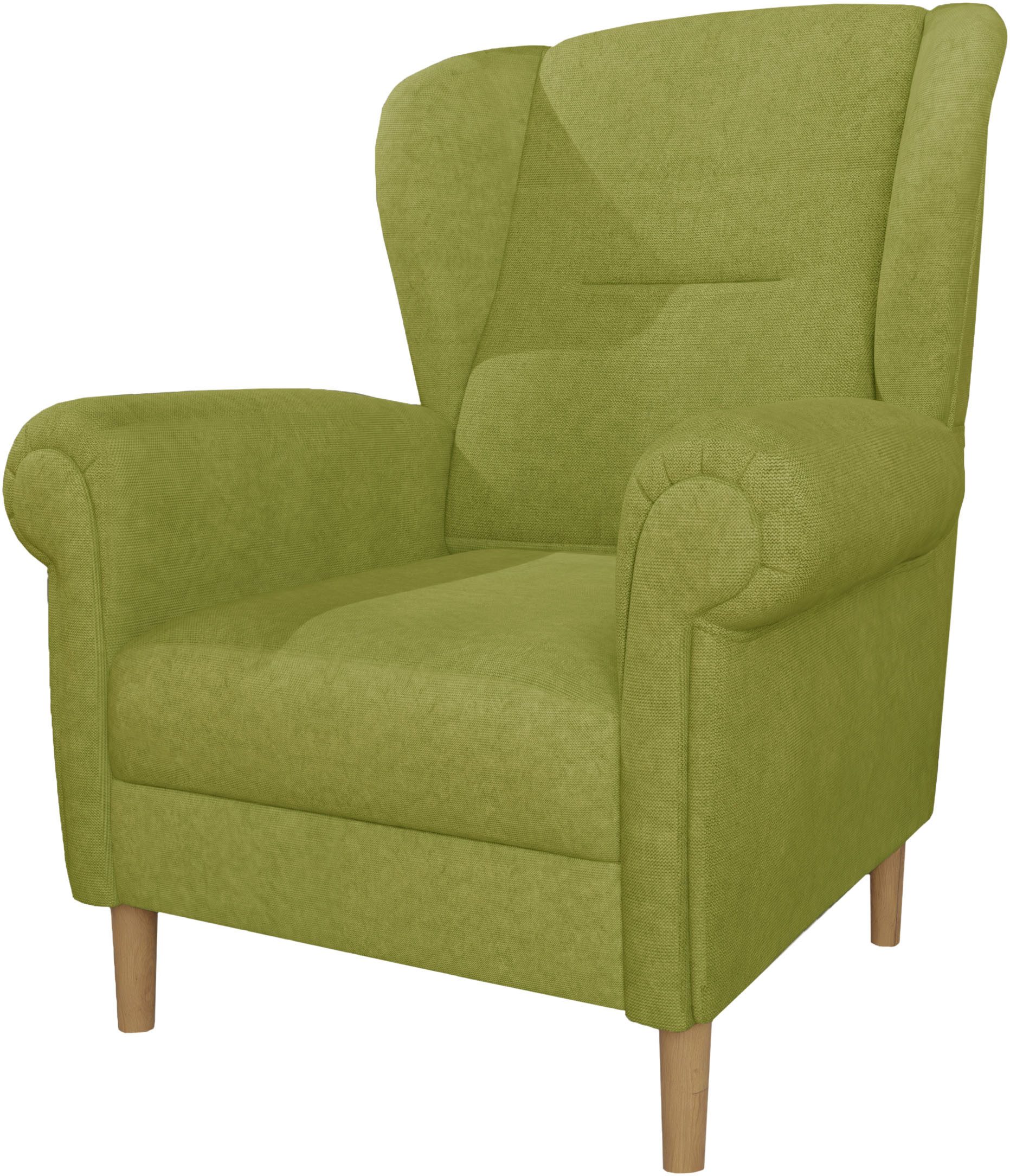 Home affaire Oorfauteuil OSTIANO BxDxH: 80x82x98 cm, fauteuil Uniek stuk, dikke gebogen armleuningen, effen en geruit