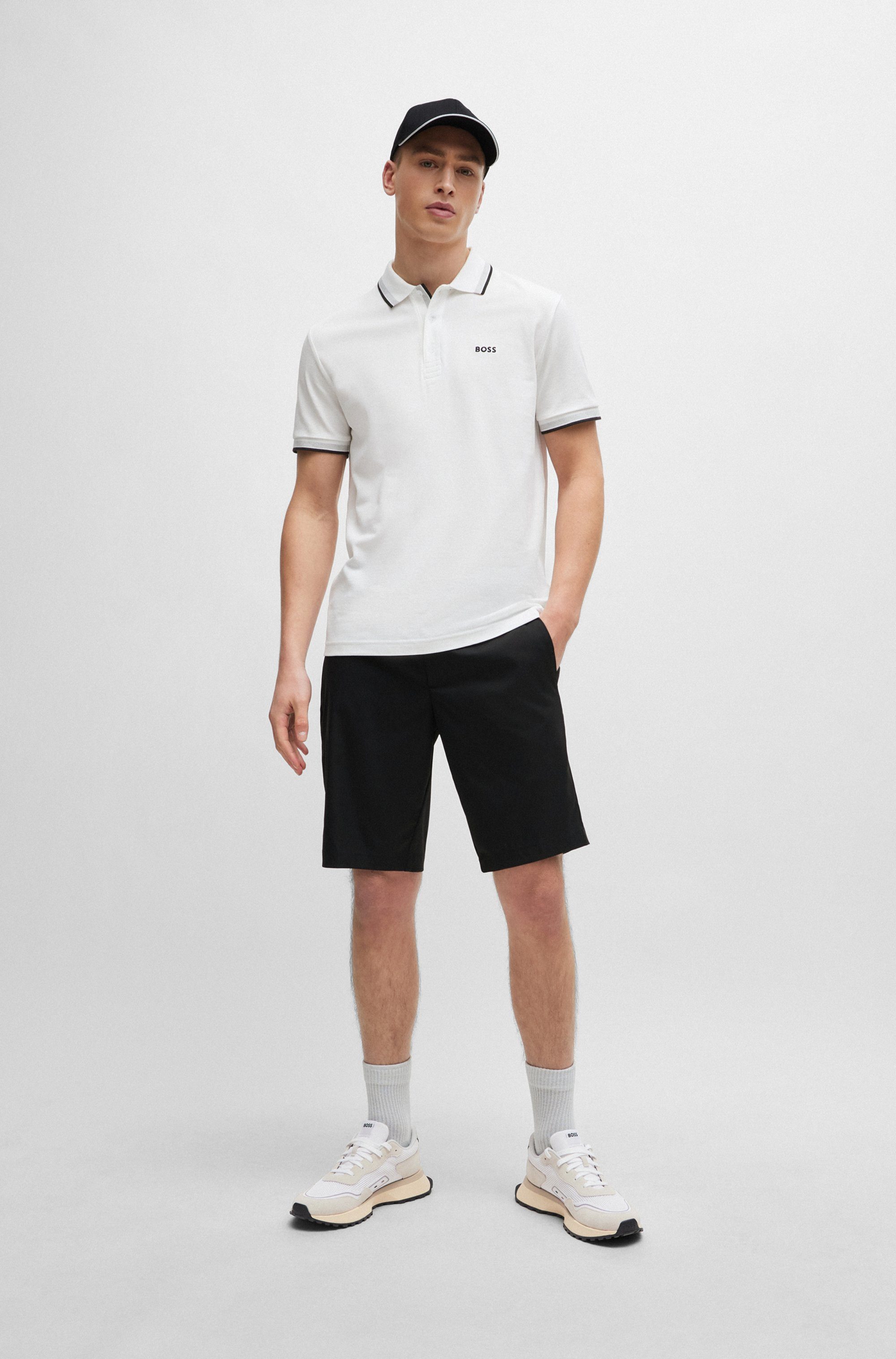 BOSS GREEN Poloshirt PADDY met contrasterende strepen aan de kraag