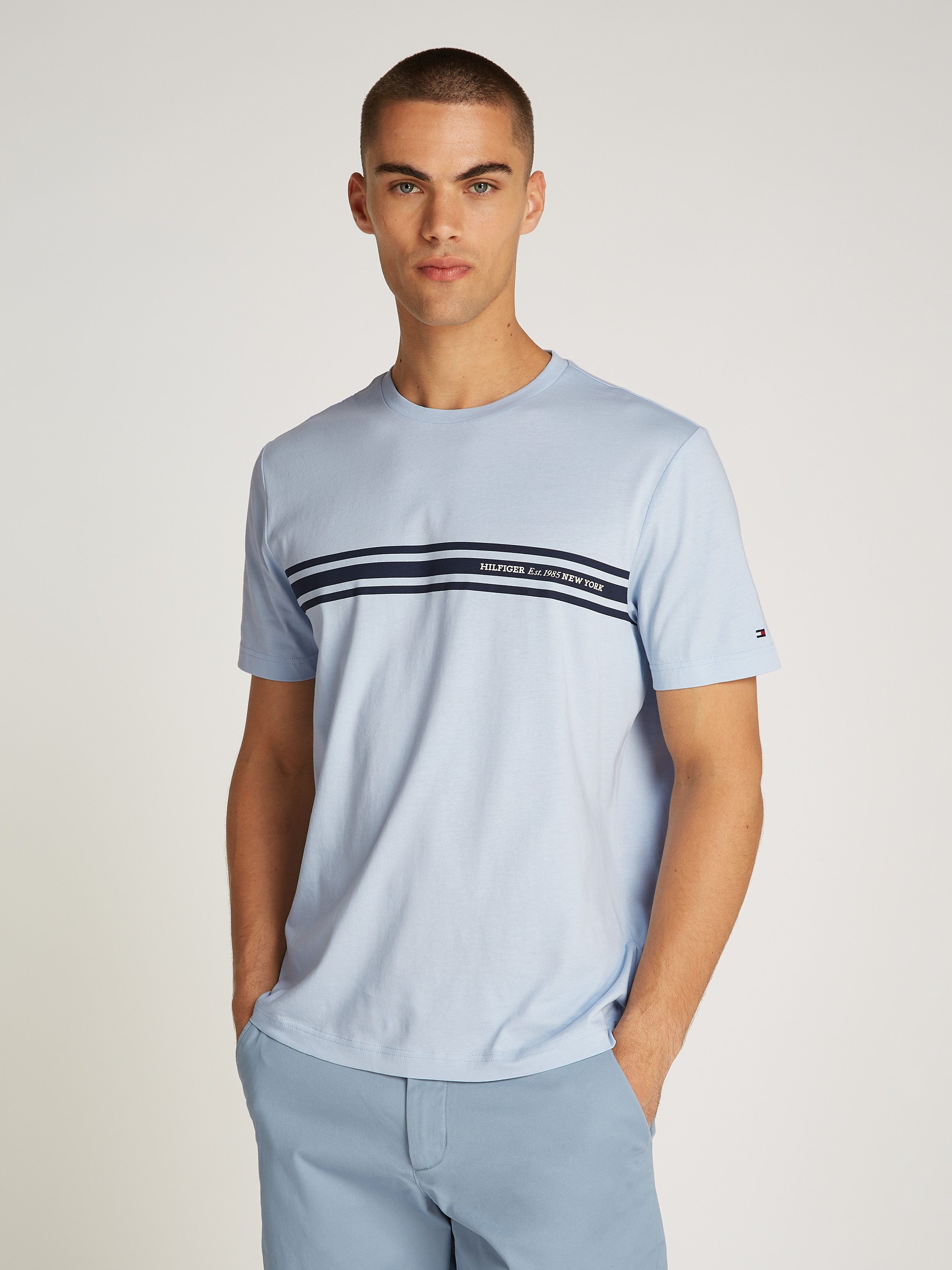 Tommy Hilfiger Shirt met ronde hals CENTRAL CHEST STRIPE TEE