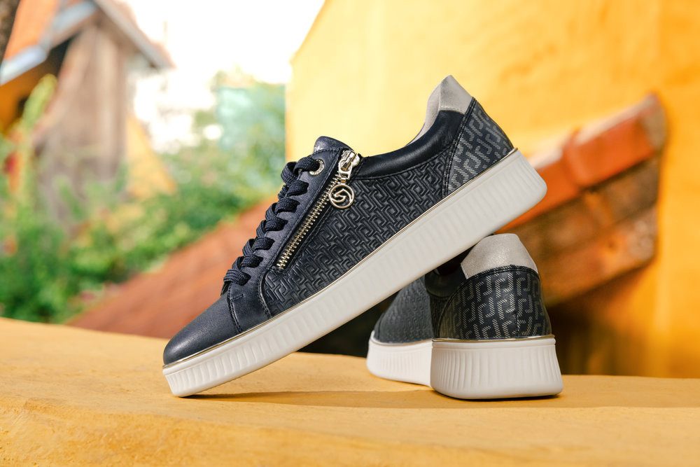 Remonte Plateausneakers , vrijetijdsschoen, lage schoen, veterschoen met zijrits