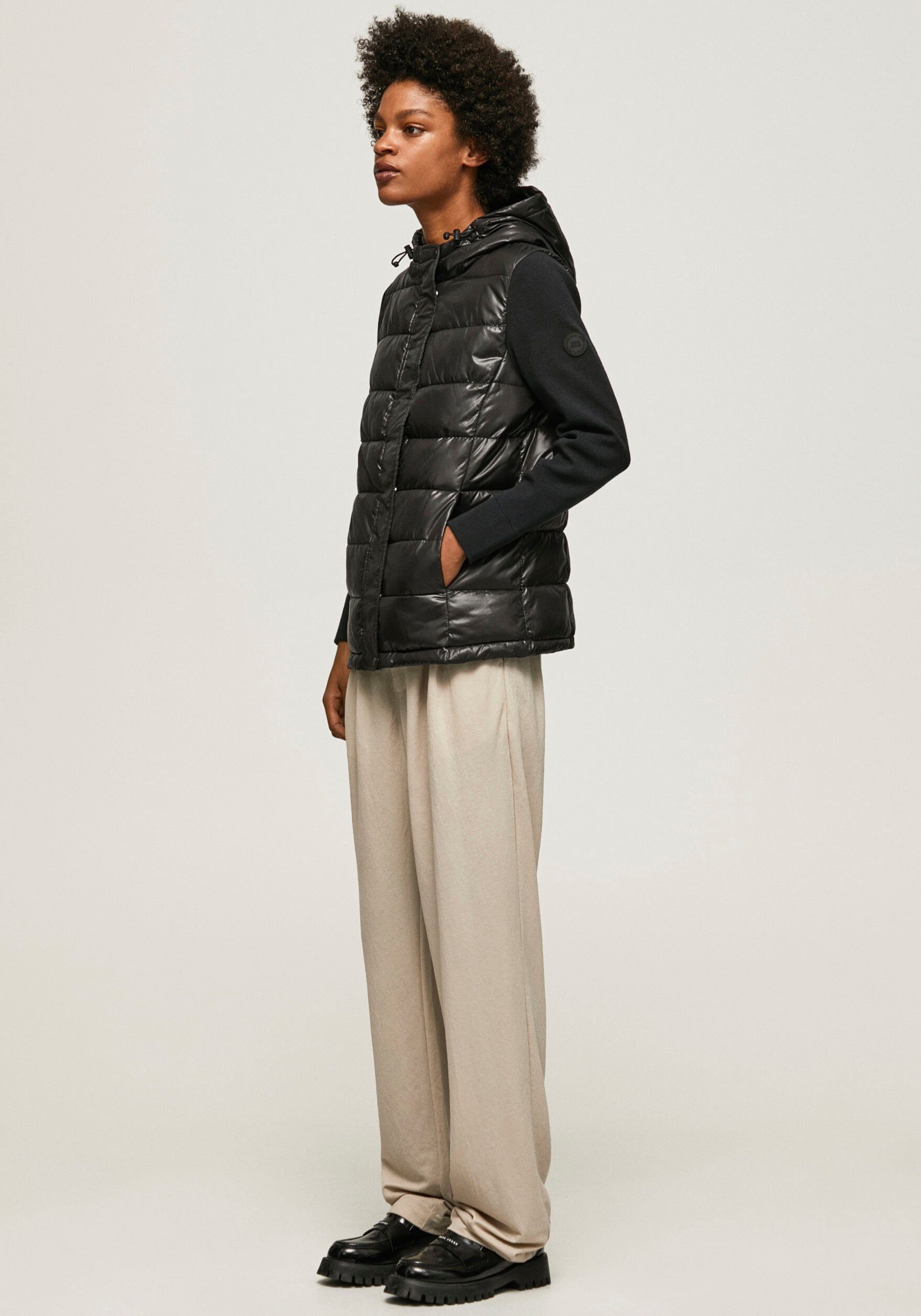 Pepe Jeans Gewatteerde jas in de materiaalmix