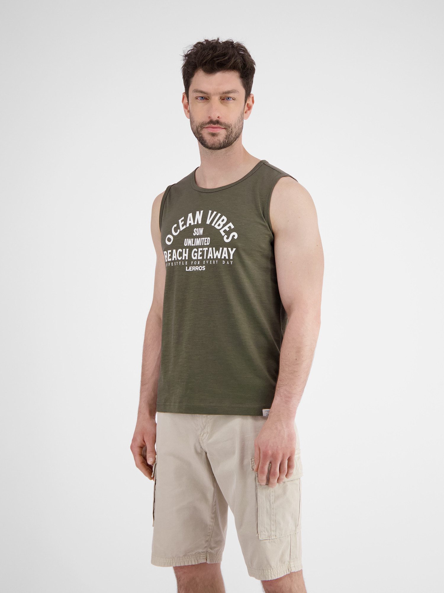 Lerros Muscle-shirt LERROS heren tanktop met borstprint