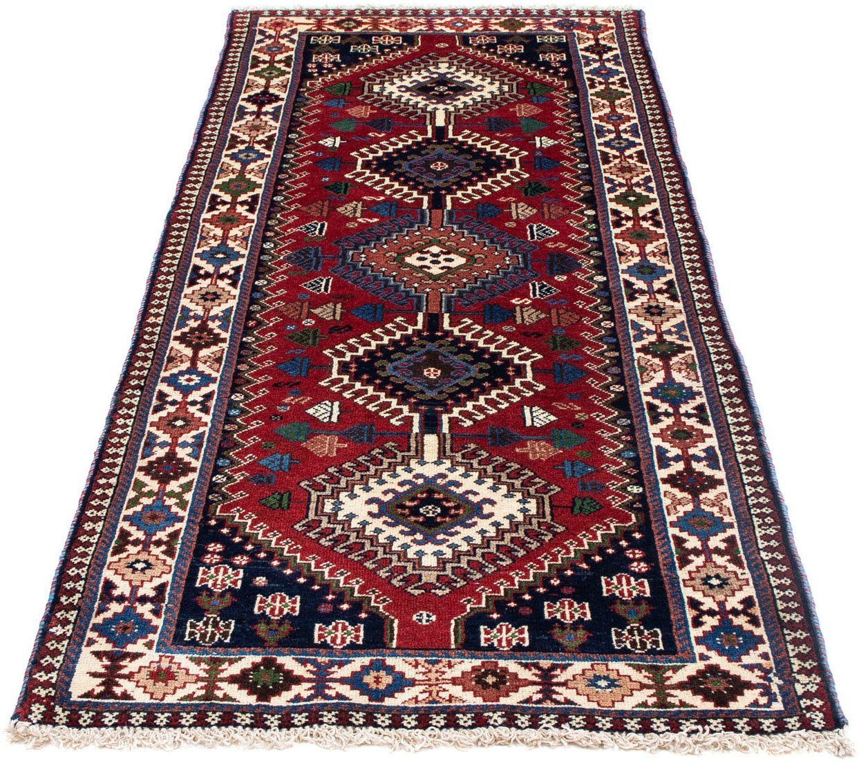 morgenland Wollen kleed Nain bloemmotief Blu scuro 134 x 69 cm Handgeknoopt