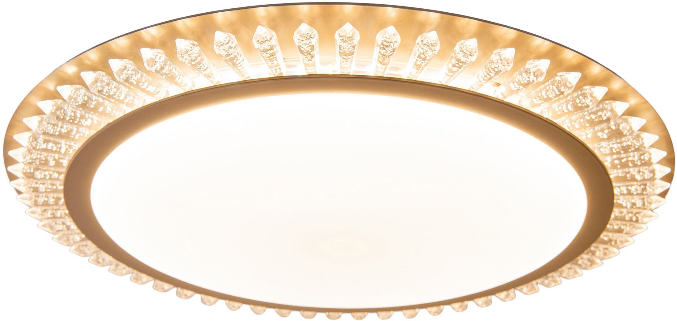 näve Led-plafondlamp Madison dimbaar, cct-kleurwissel in 3-niveaus, afstandsbediening, diamantfacetten (1 stuk)