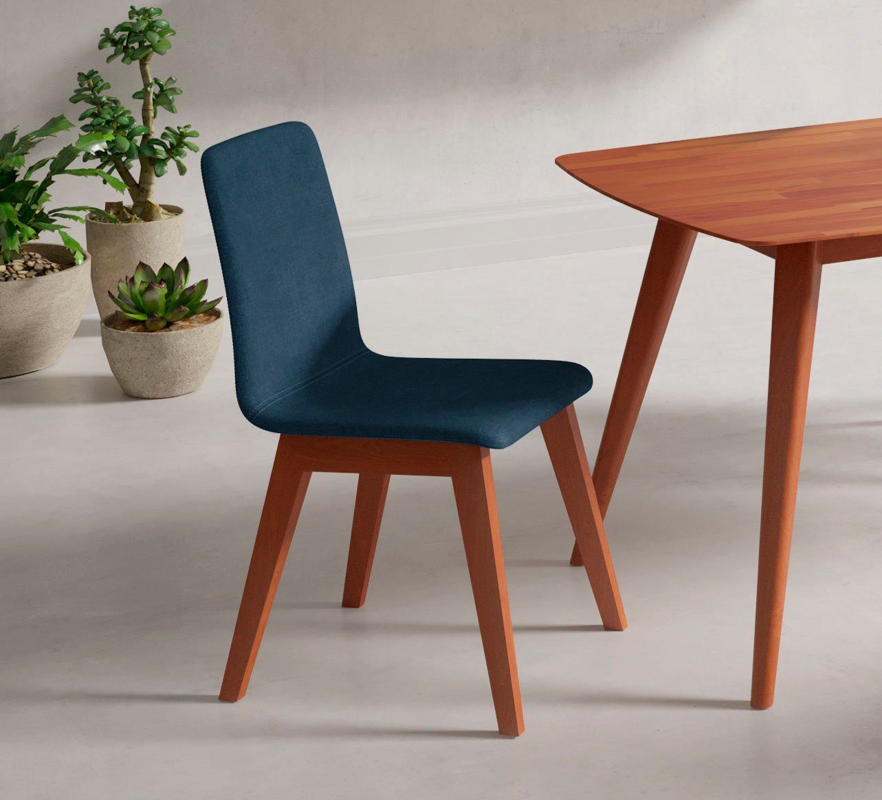 INOSIGN Stoel Sandy met verschillende stoelpootkleuren en kleurvarianten, zithoogte 47 cm (2 stuks) gestoffeerde stoelen bruin