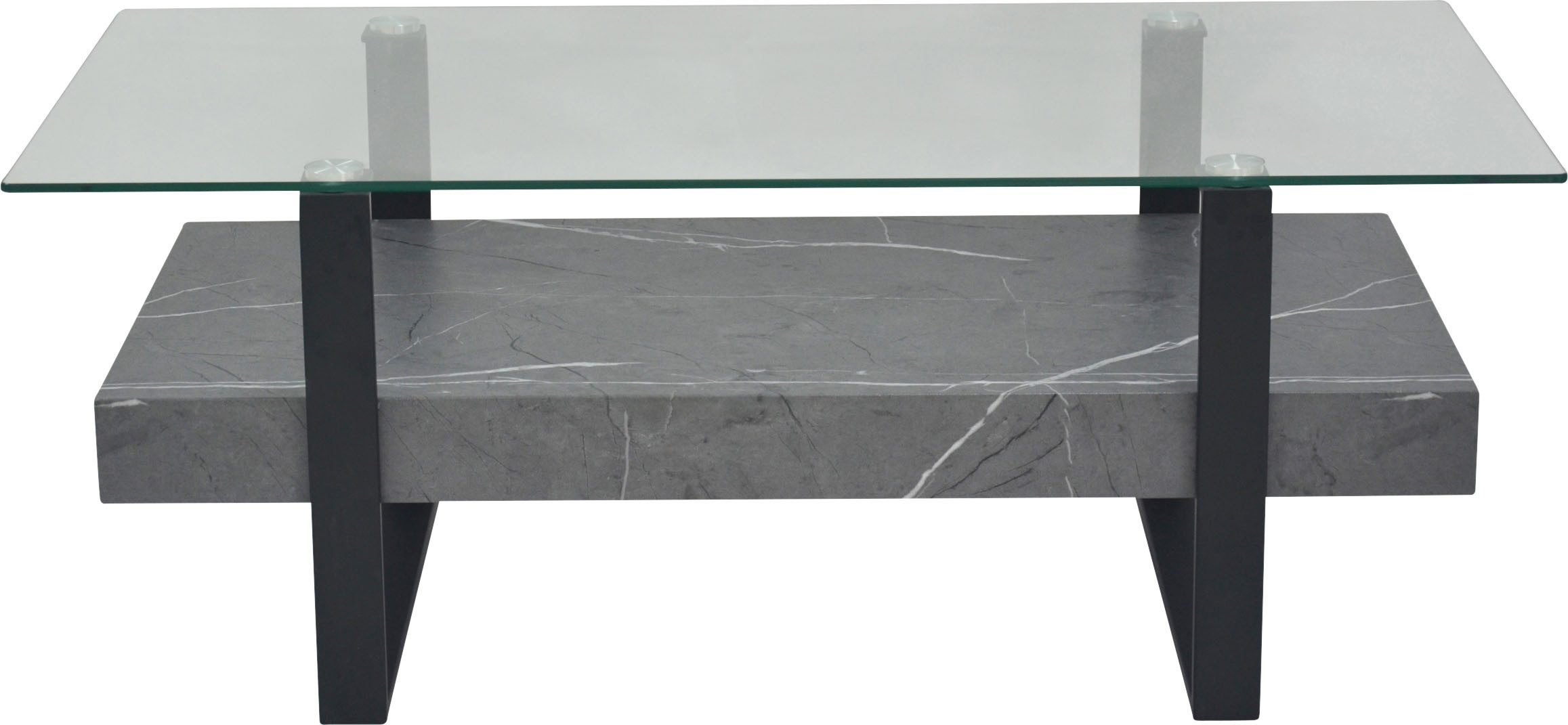 HELA Salontafel Konrad Salontafel, opbergplank, glazen blad, slede onderstel (1 stuk)