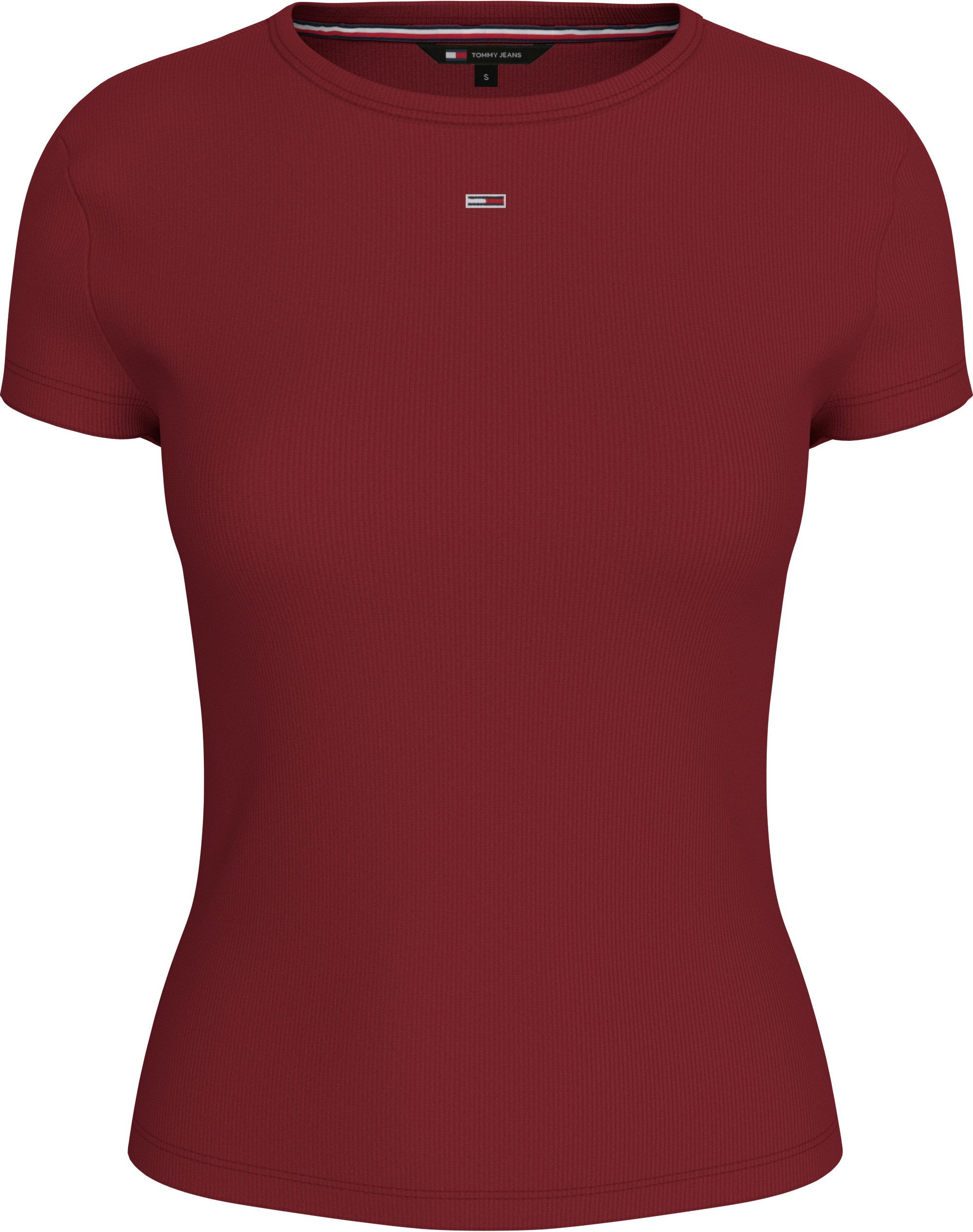 TOMMY JEANS T-shirt Slim Essential Rib Shirt Rippshirt Rundhalsshirt