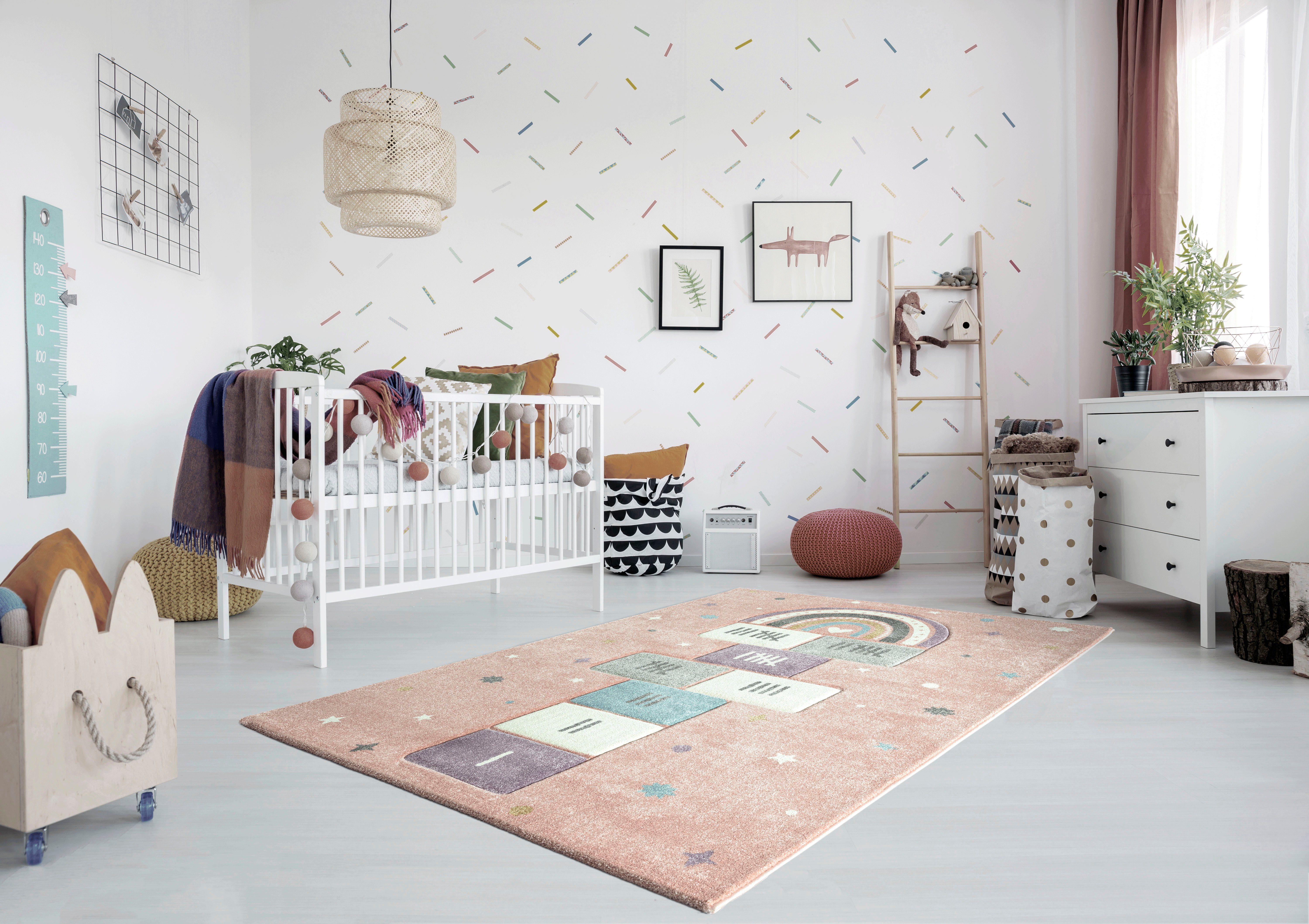 Lüttenhütt Kindervloerkleed Springspel Vloerkleed met aangename gevoel, ideale vloerkleden voor de kinderkamer
