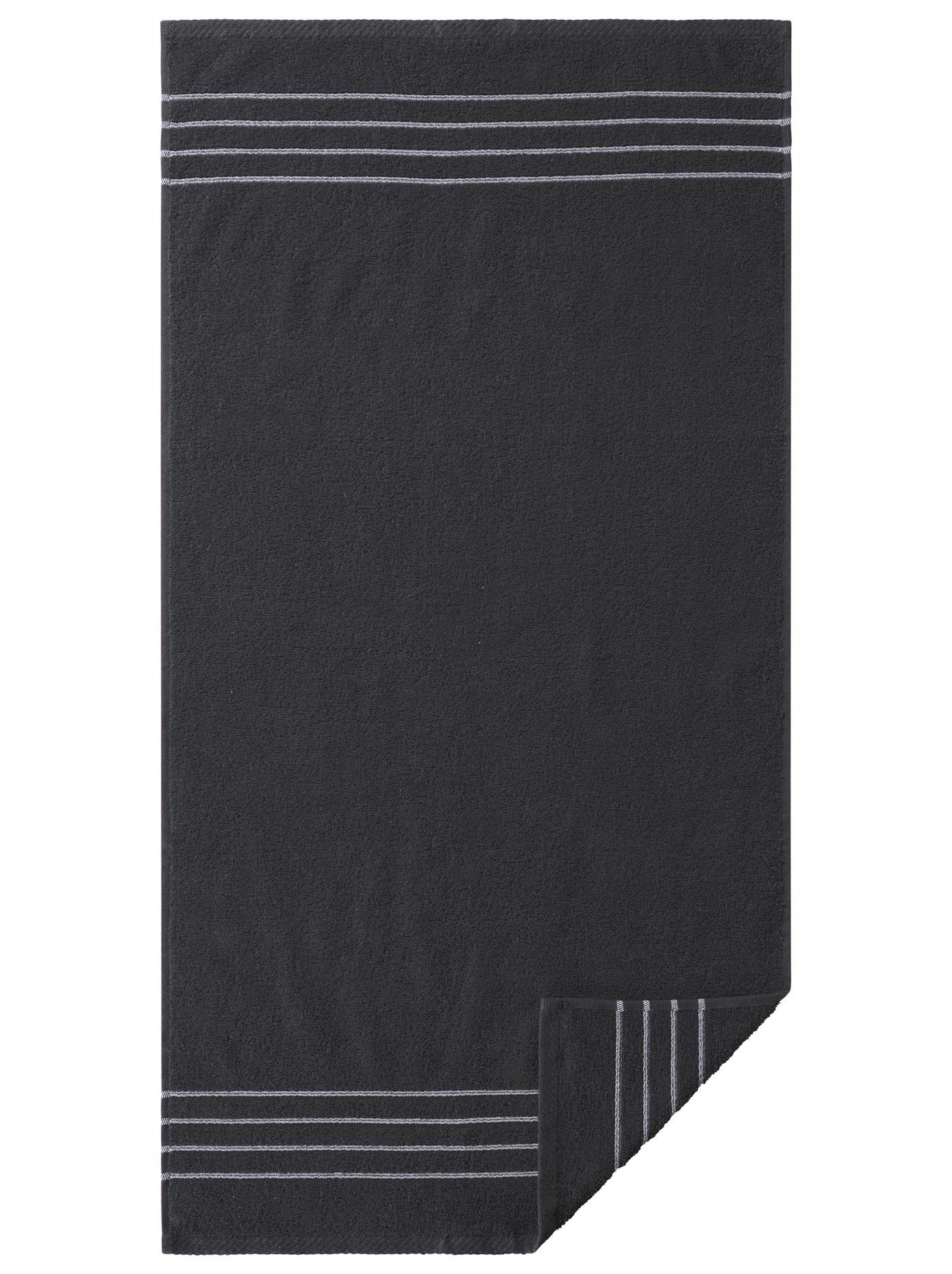 wäschepur Handdoek handdoeken zwart