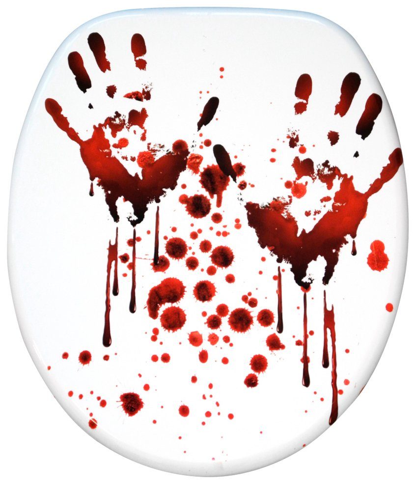 Sanilo Toiletzitting Blood Hands met soft-closemechanisme wc-brillen rood