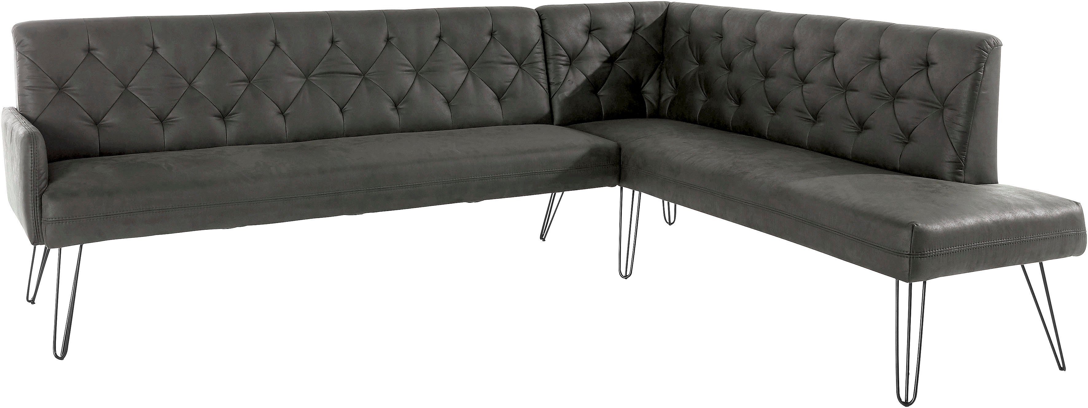 exxpo - sofa fashion Hoekbank Doppio, Chesterfield look, comfortabel en handig, hoge designvoeten