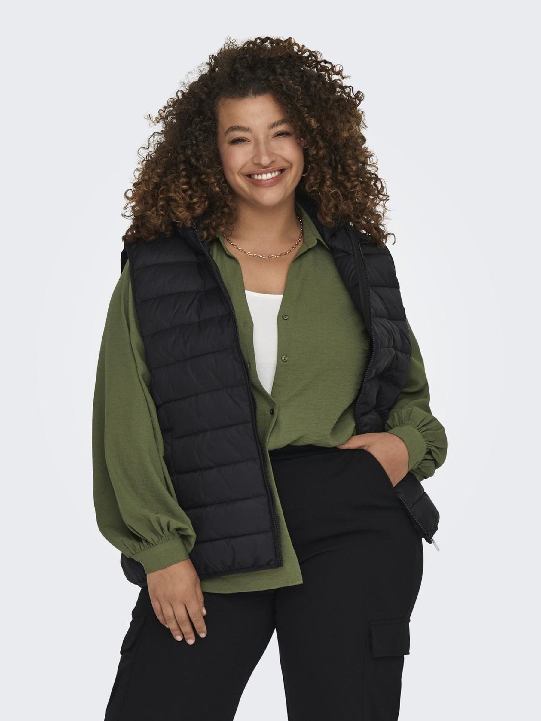 ONLY CARMAKOMA Bodywarmer CARNEW TAHOE HOOD WAISTCOAT CC OTW NOOS