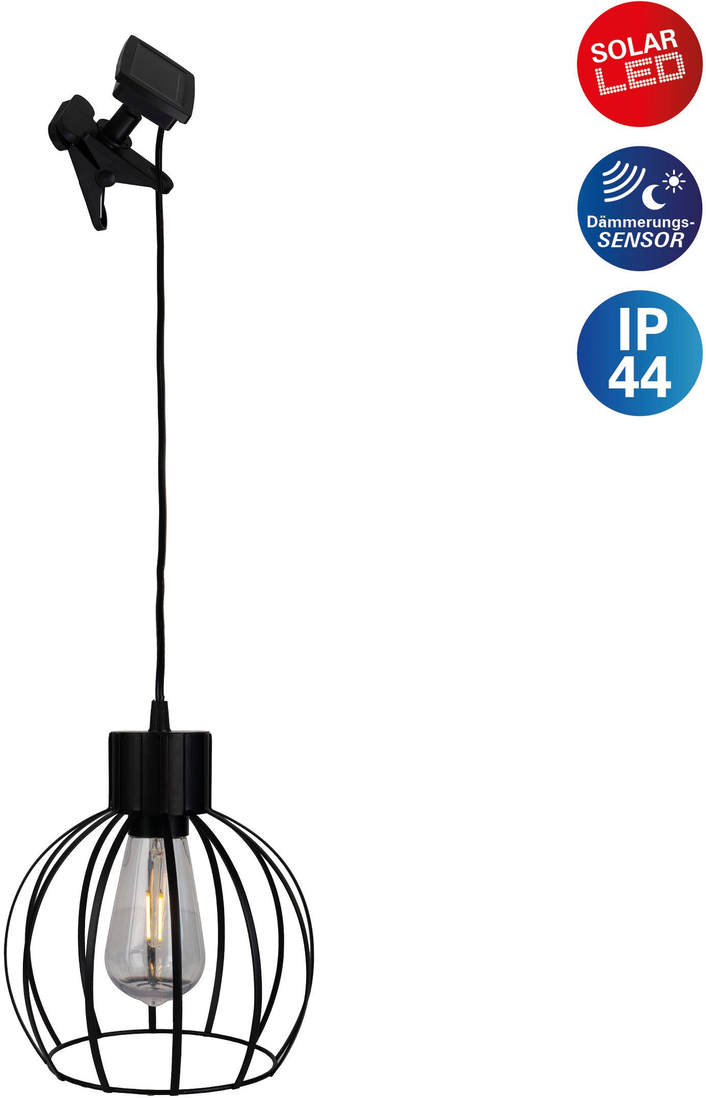 näve Led-solarlamp Solar- / hanglamp zwart "GRID" (1 stuk) tuinlampen zwart
