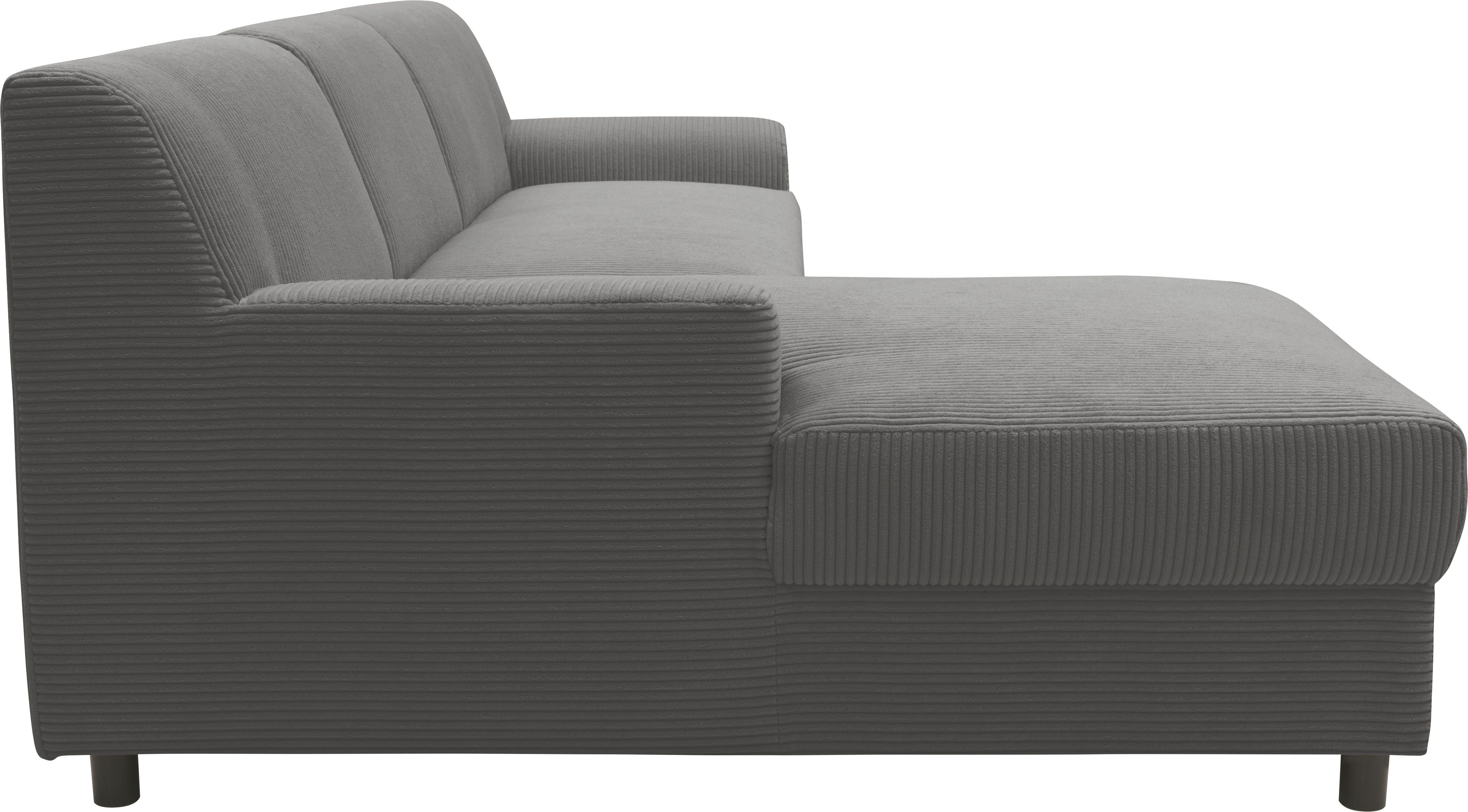 INOSIGN Hoekbank Turah 2, L-vorm, in Cord en waterafstotende microvezel, Vering B/D/H: 241/146/79 cm, incl. sierkussen, optioneel met bedfunctie