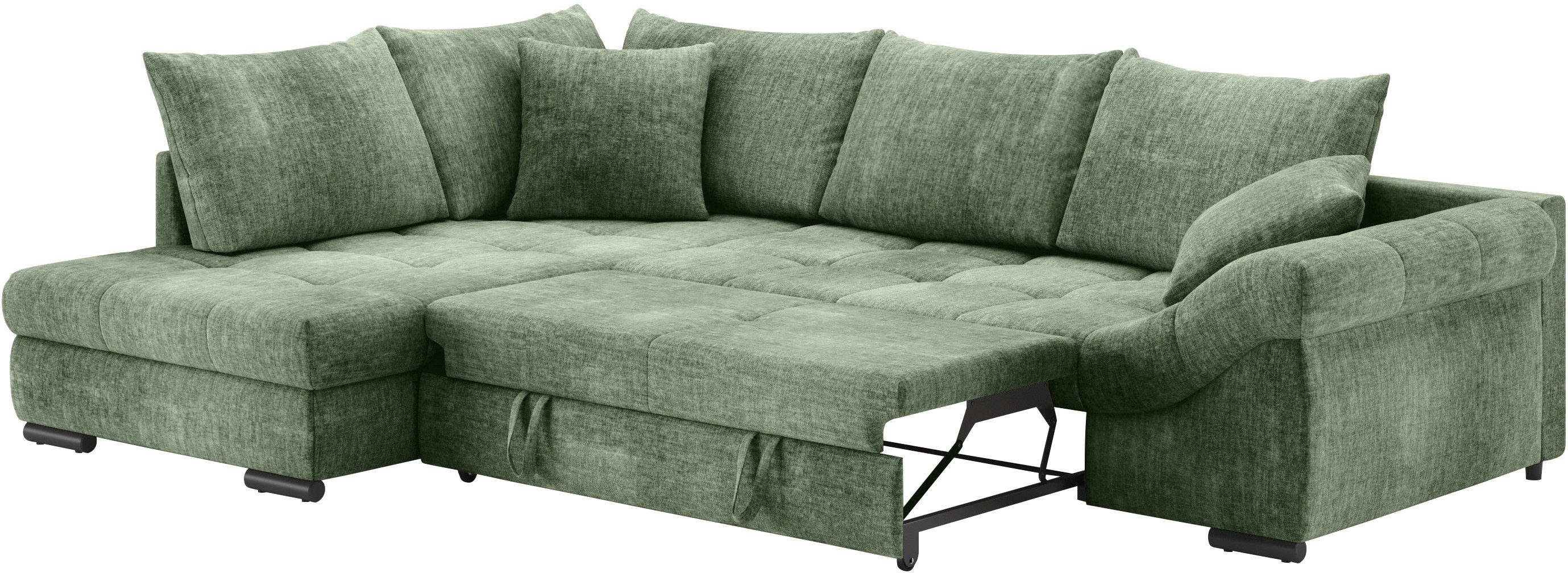 Mr. Couch Hoekbank Allegro DuraFlex, L-vorm Hochschläfer beduitbreiding, koudschuimvering, tot 140 kg belastbaar