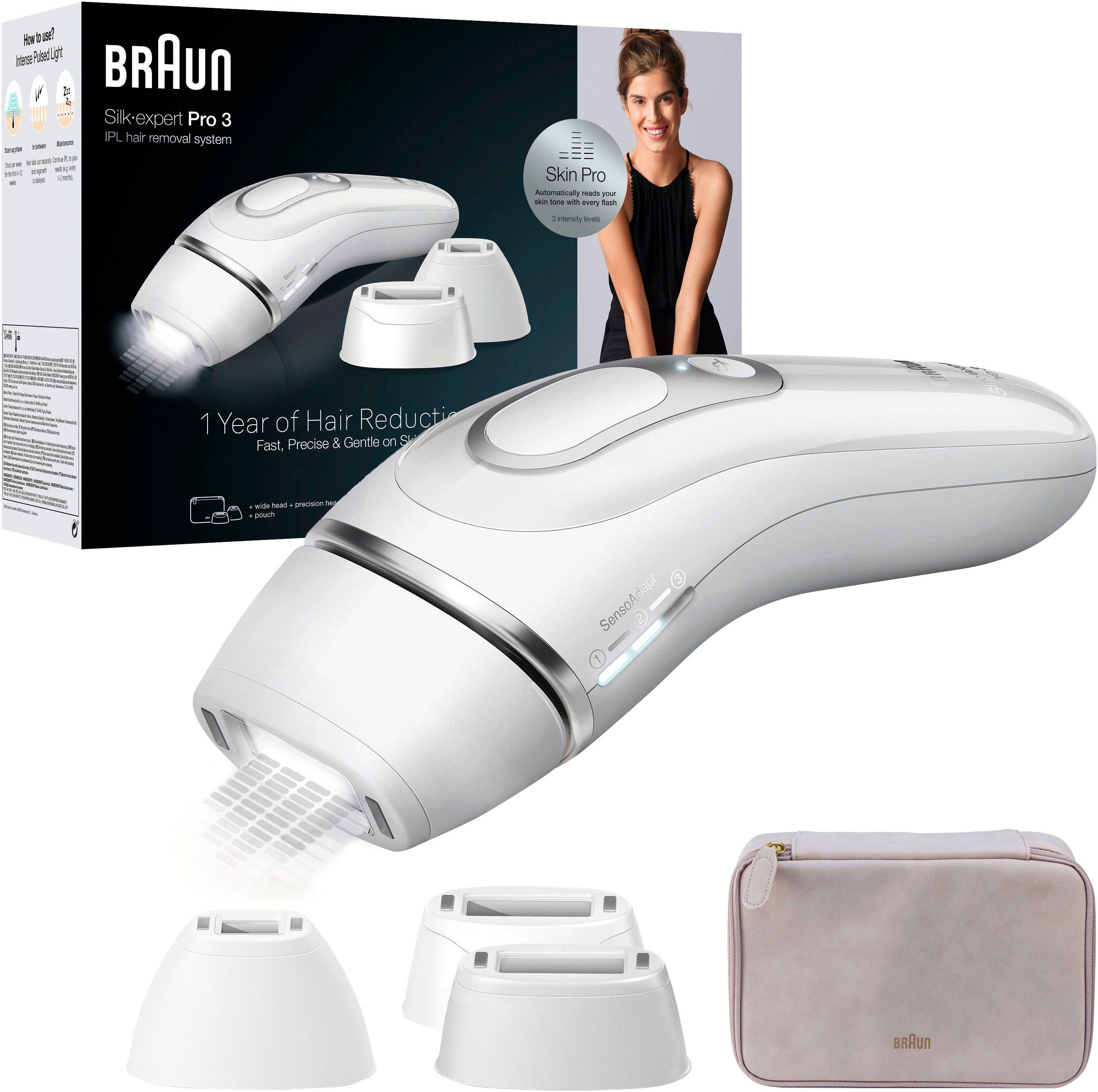 Braun IPL-ontharingsapparaat Silk·expert Pro 3 PL3230 3 opzetstukken, met opbergtas