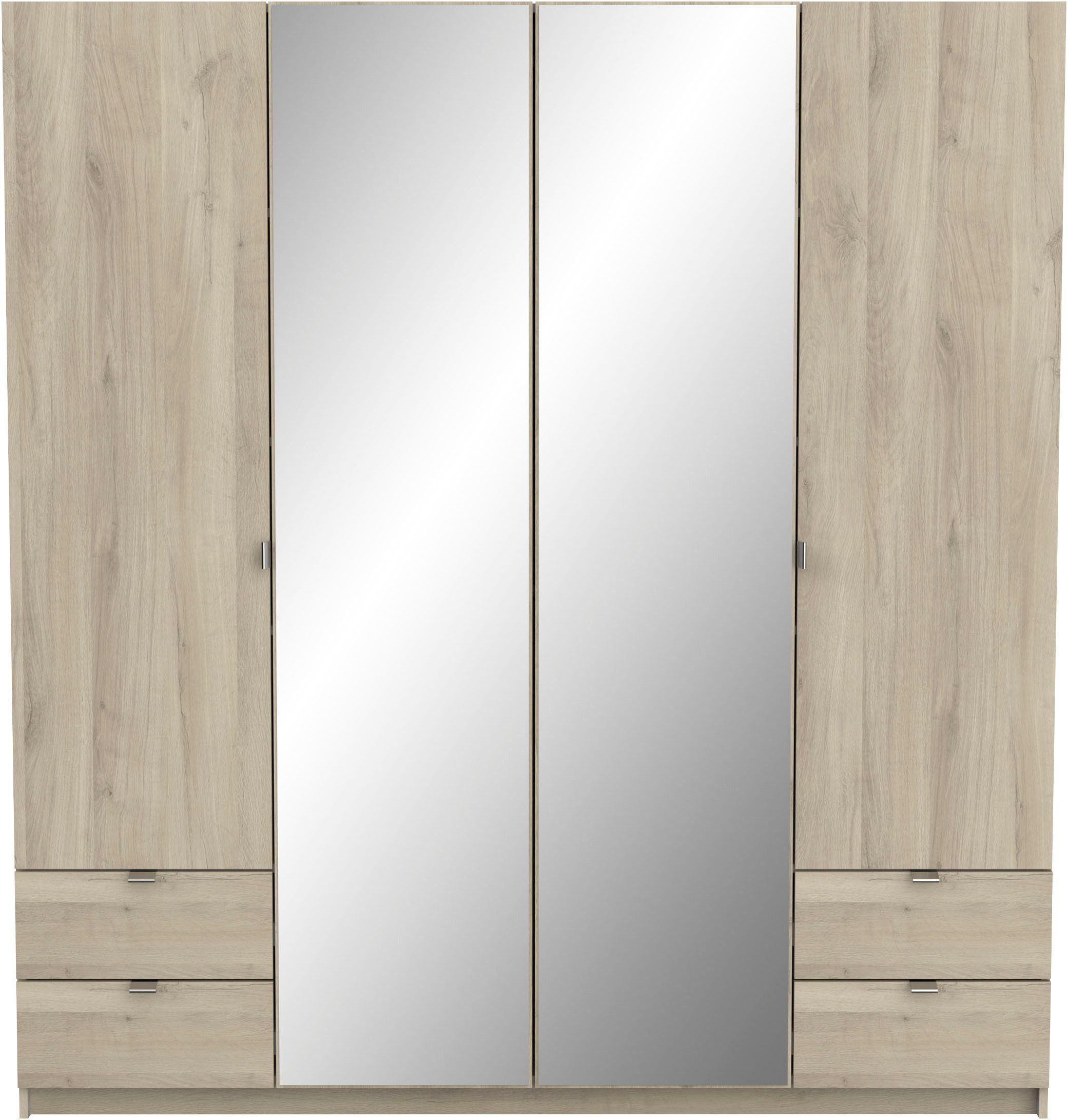 Demeyere GROUP Kledingkast Mellie, 2 spiegels, 4 lades, 36 planken, 2 kledingstangen