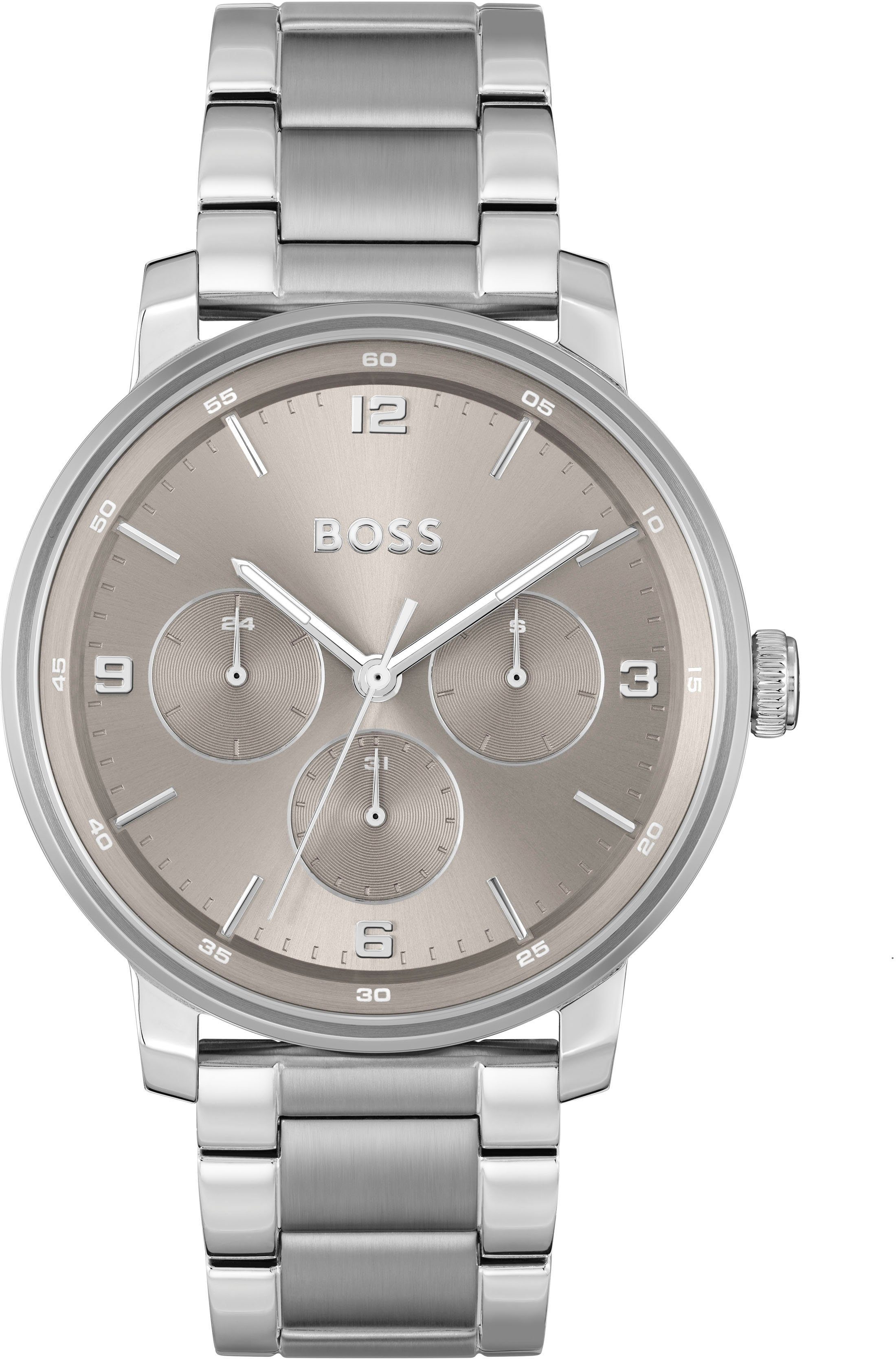 Boss Multifunctioneel horloge CONTENDER Quartz horloge, herenhorloge, armbanduhr, datum, leren band