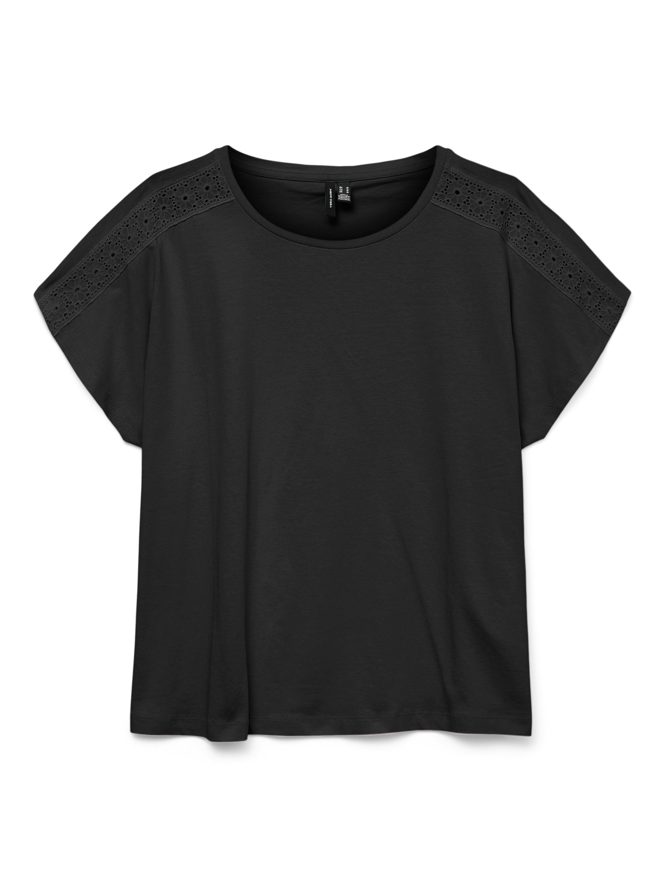 Vero Moda Shirt met korte mouwen VMEMMY SS LACE TAPE TOP JRS GA NOOS