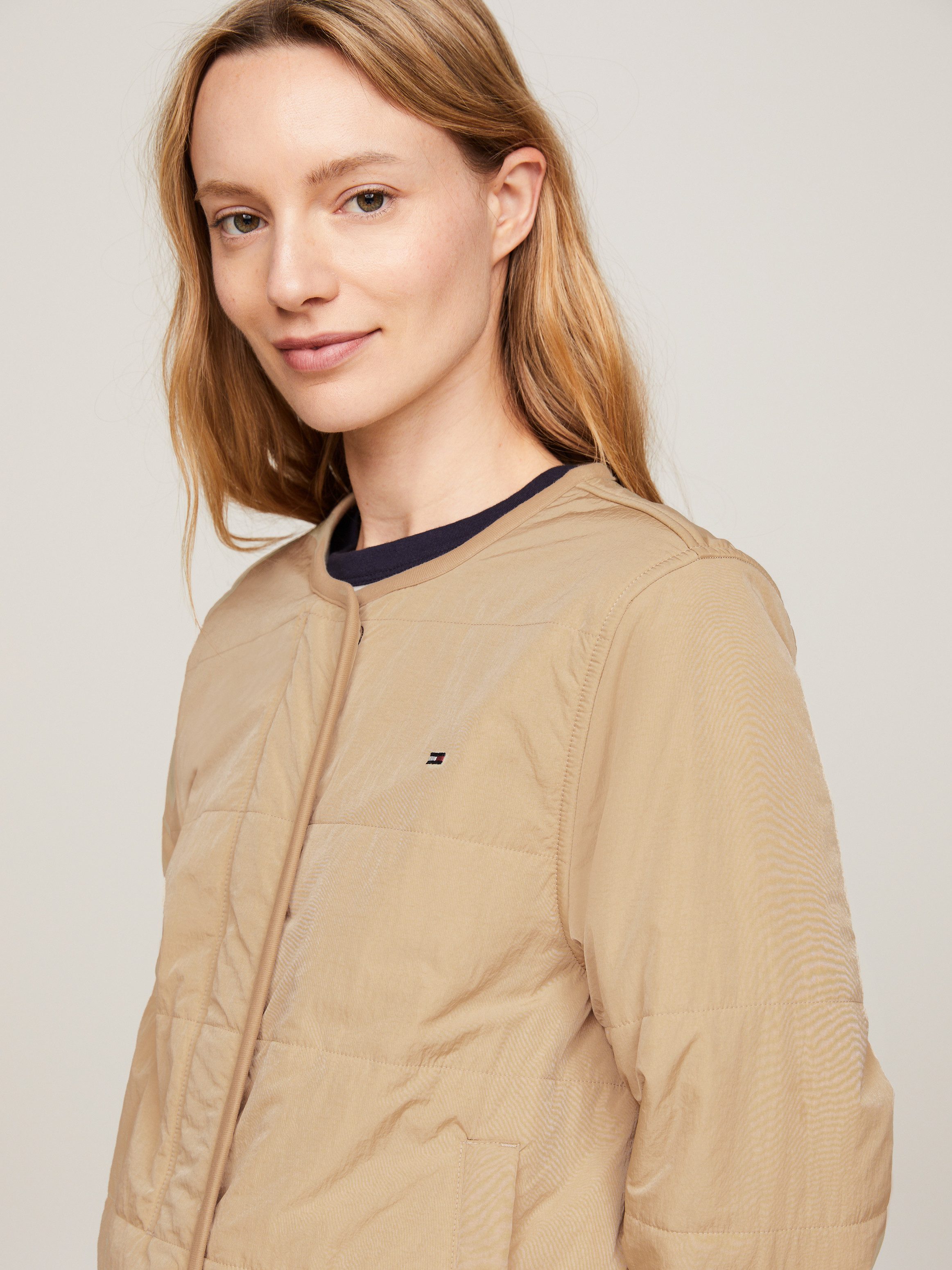 Tommy Hilfiger Gewatteerde jas JERSEY LINED JACKET met tommy jeans-merklabel