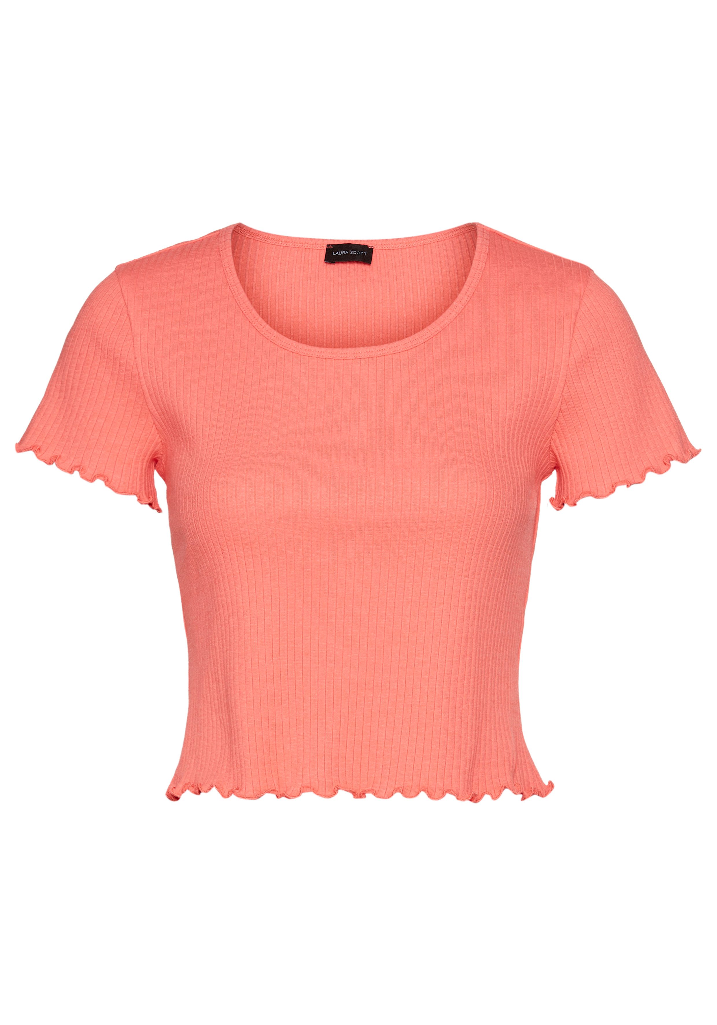 Laura Scott Shirt met korte mouwen met golvende zoom