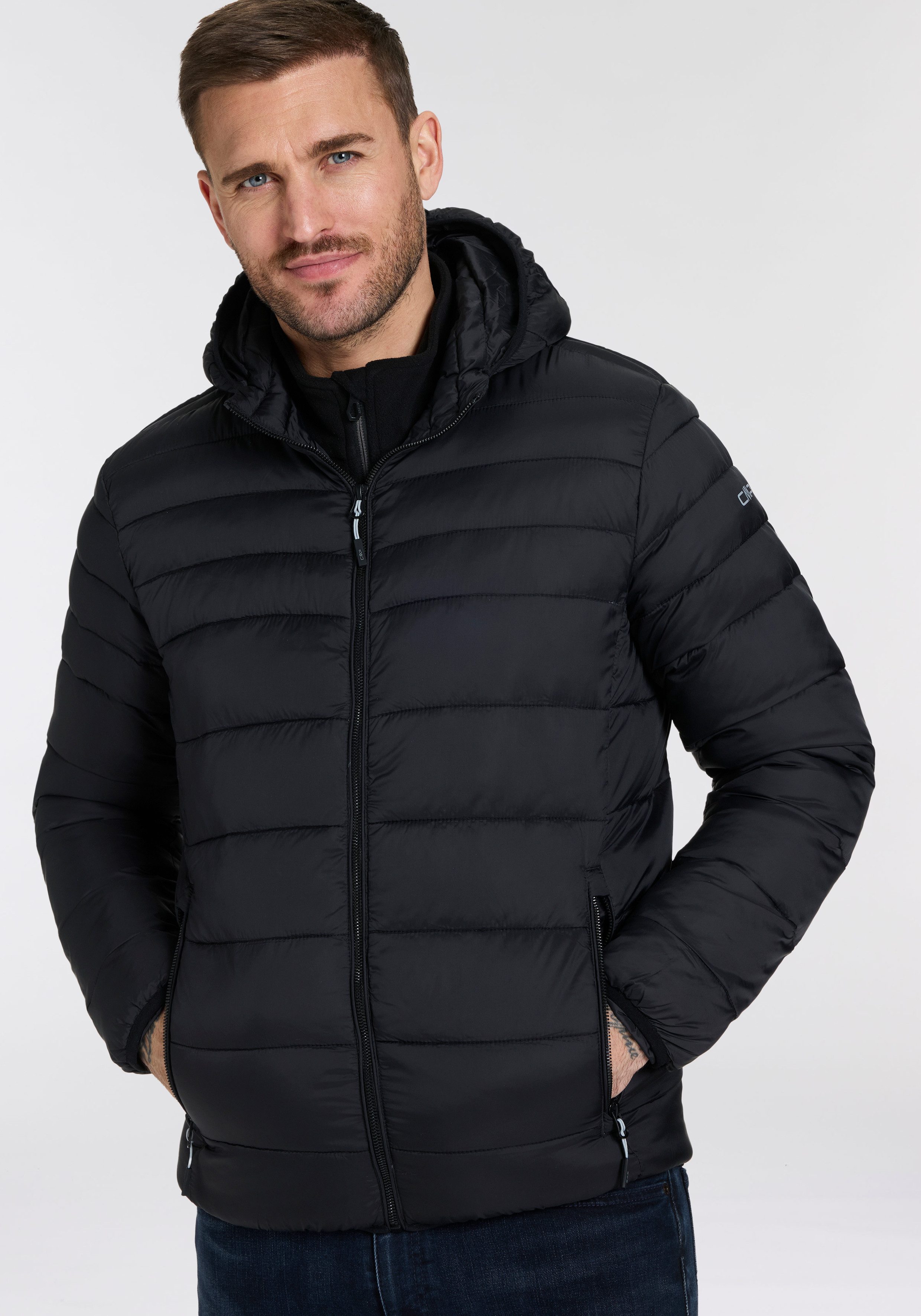 CMP Gewatteerde jas MAN JACKET FIX HOOD heren gewatteerde jassen maat 56 zwart