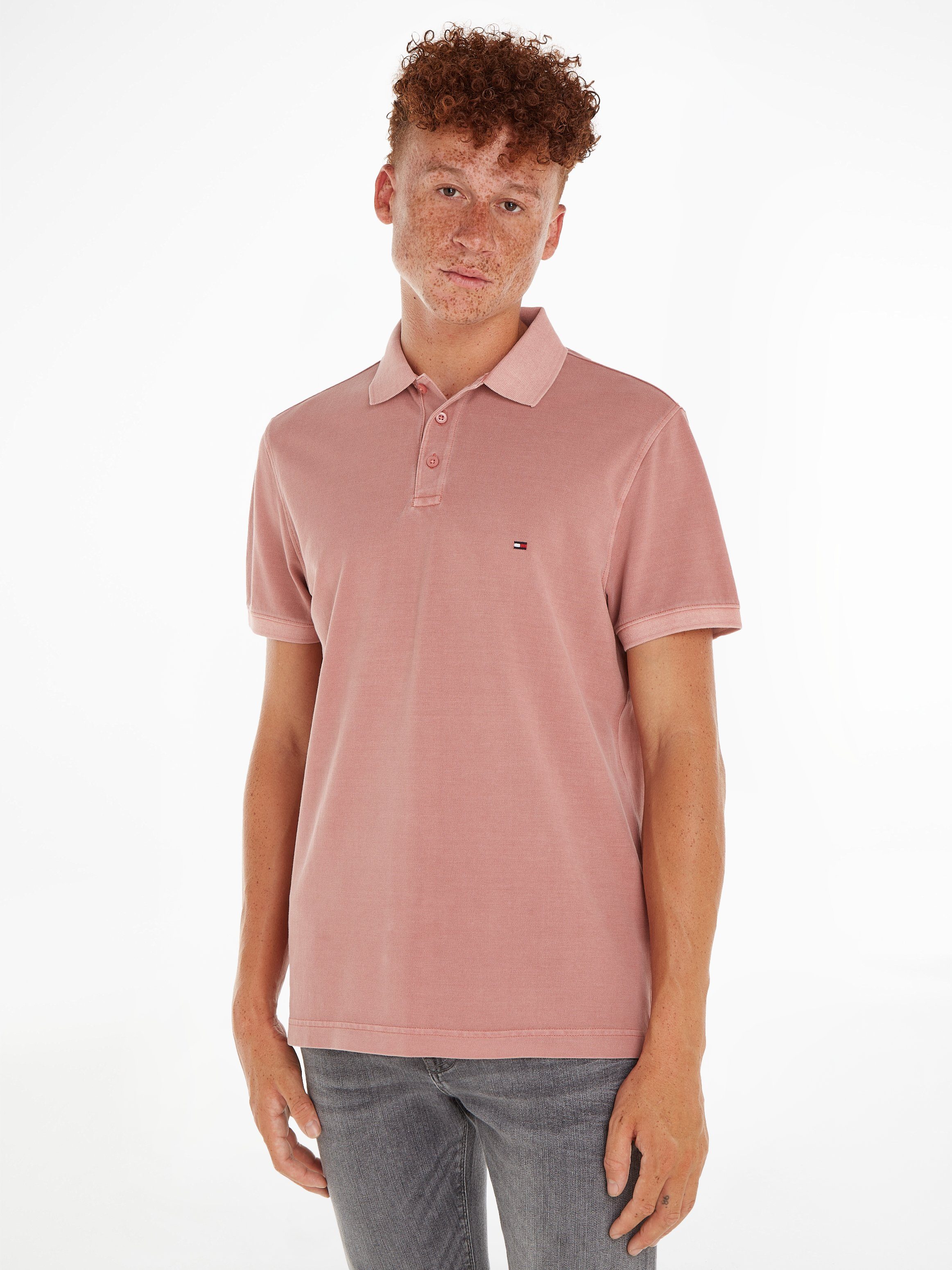 Tommy Hilfiger Poloshirt GARMENT DYE REG POLO licht gewassen uitstraling