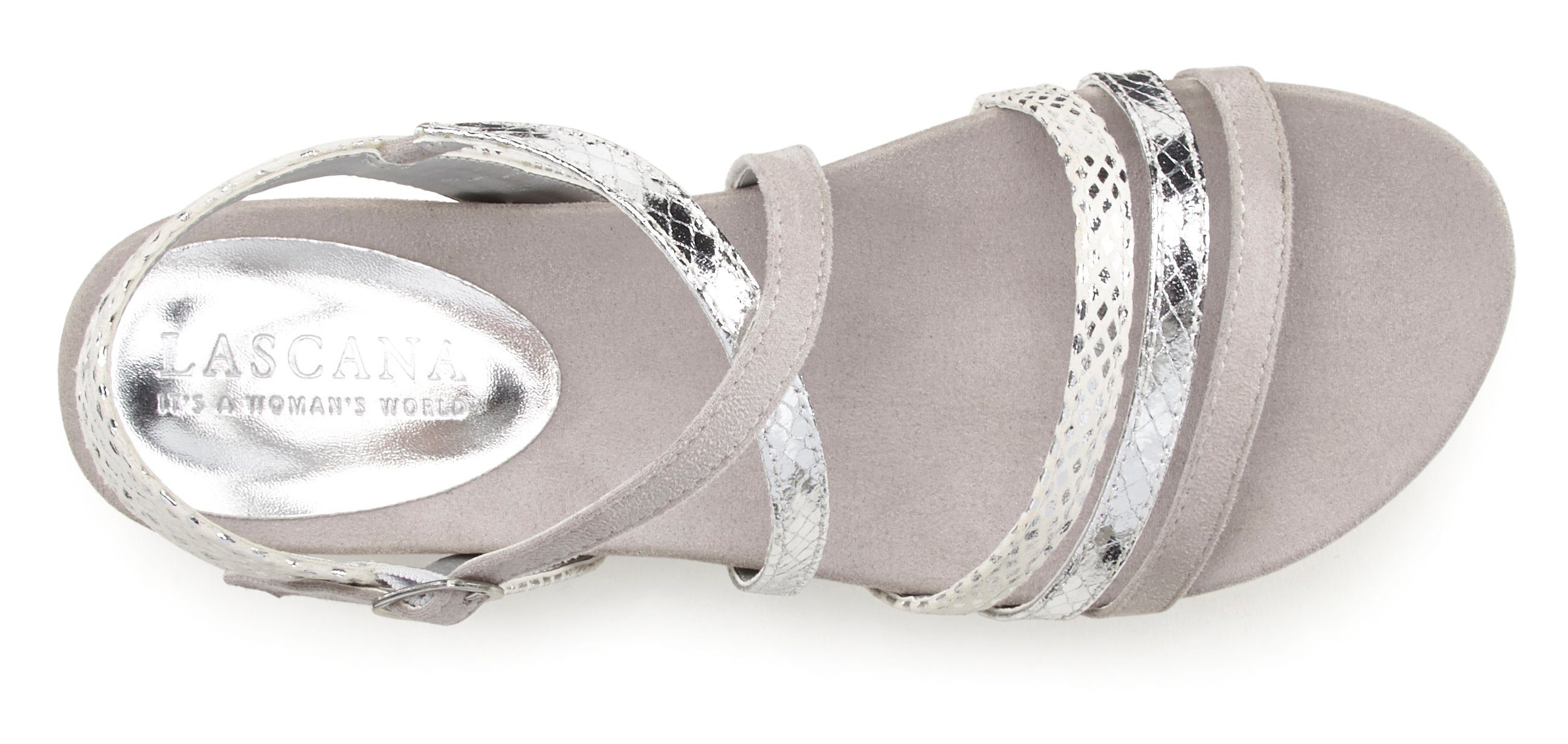 Lascana Sandalen Sandalette, zomerschoen met metallic-look VEGAN