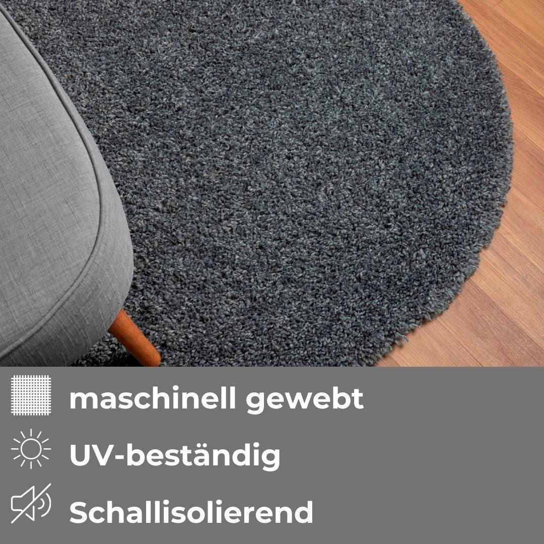 my home Hoogpolig vloerkleed Banji Uni-kleuren, zacht en fluffy, ook als rechthoekig verkrijgbaar