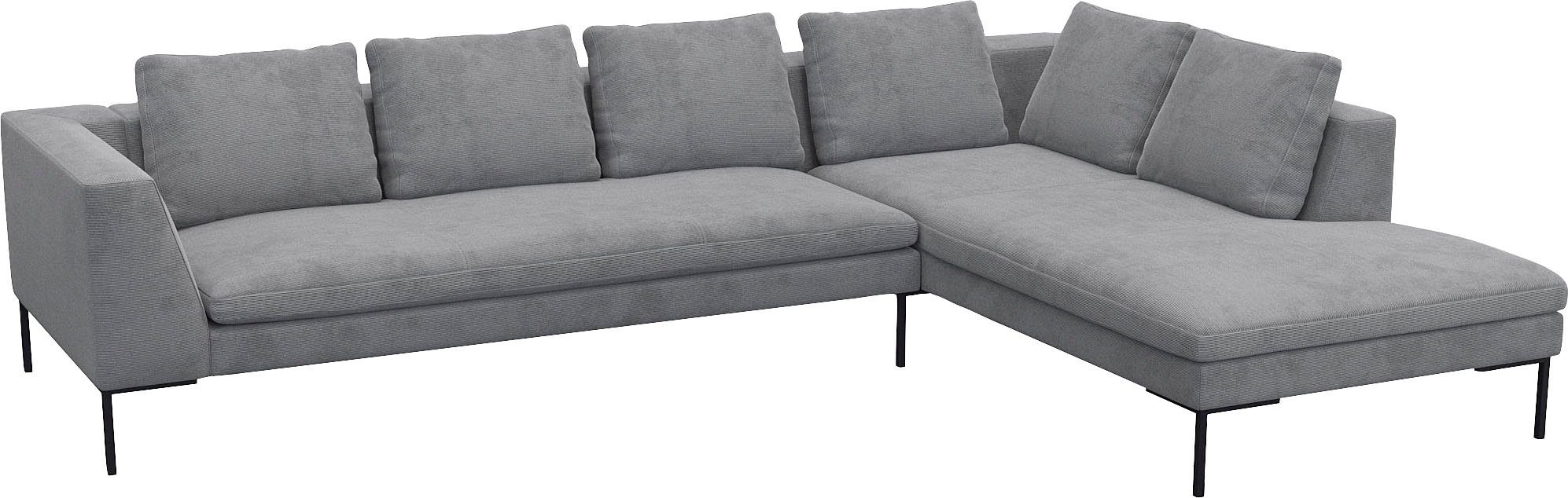 FLEXLUX Hoekbank Loano, super comfortabel zitcomfort door koudschuim in de zitting, L-vorm