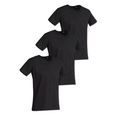 stedman shirt met v-hals classic cut v-neck in een set van 3 in een eenvoudig design (set) zwart