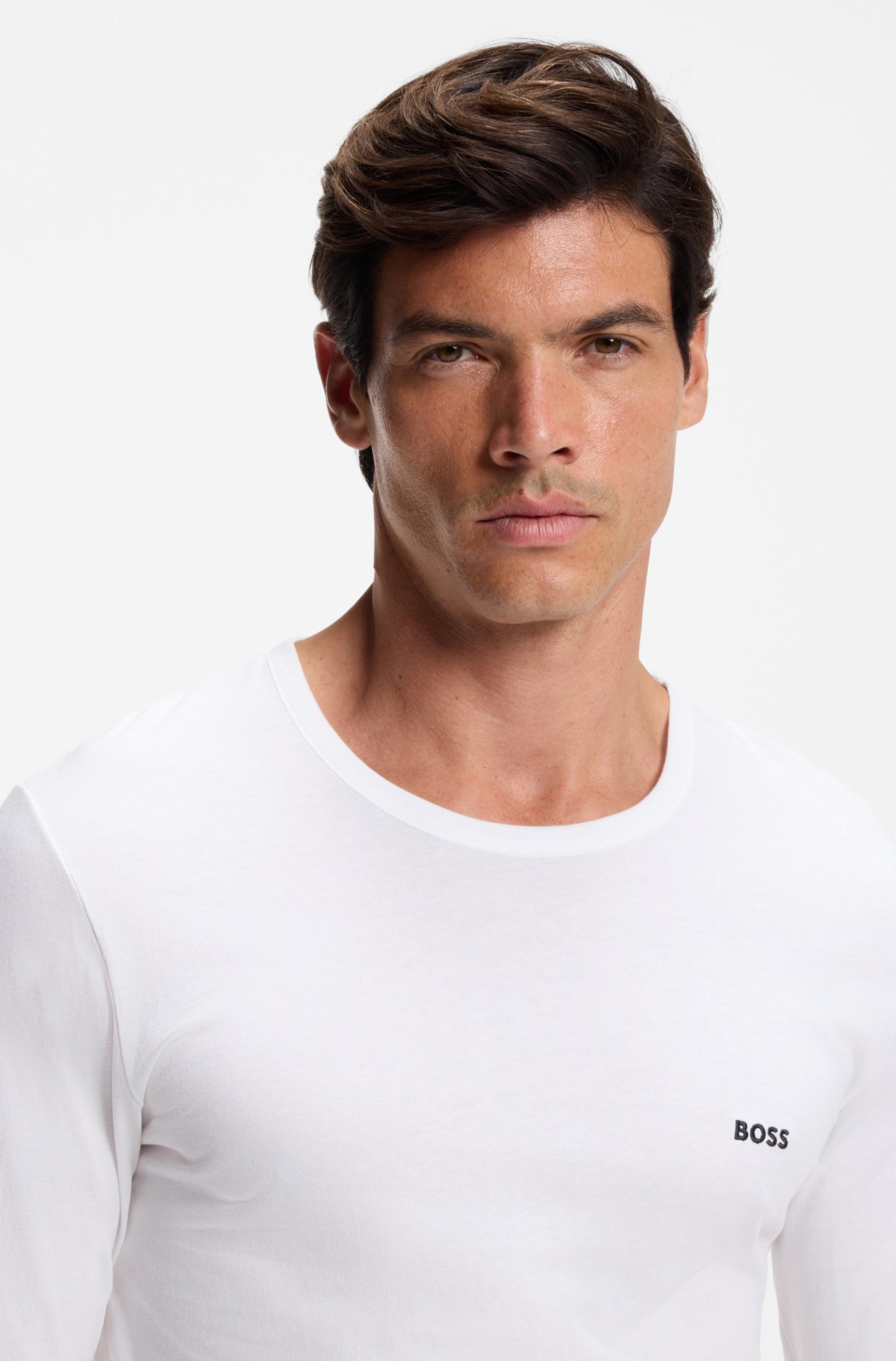 BOSS Shirt met lange mouwen Longsleeve-Shirt R-Neck Classic COTTON 3pcs/pack (3-delig)