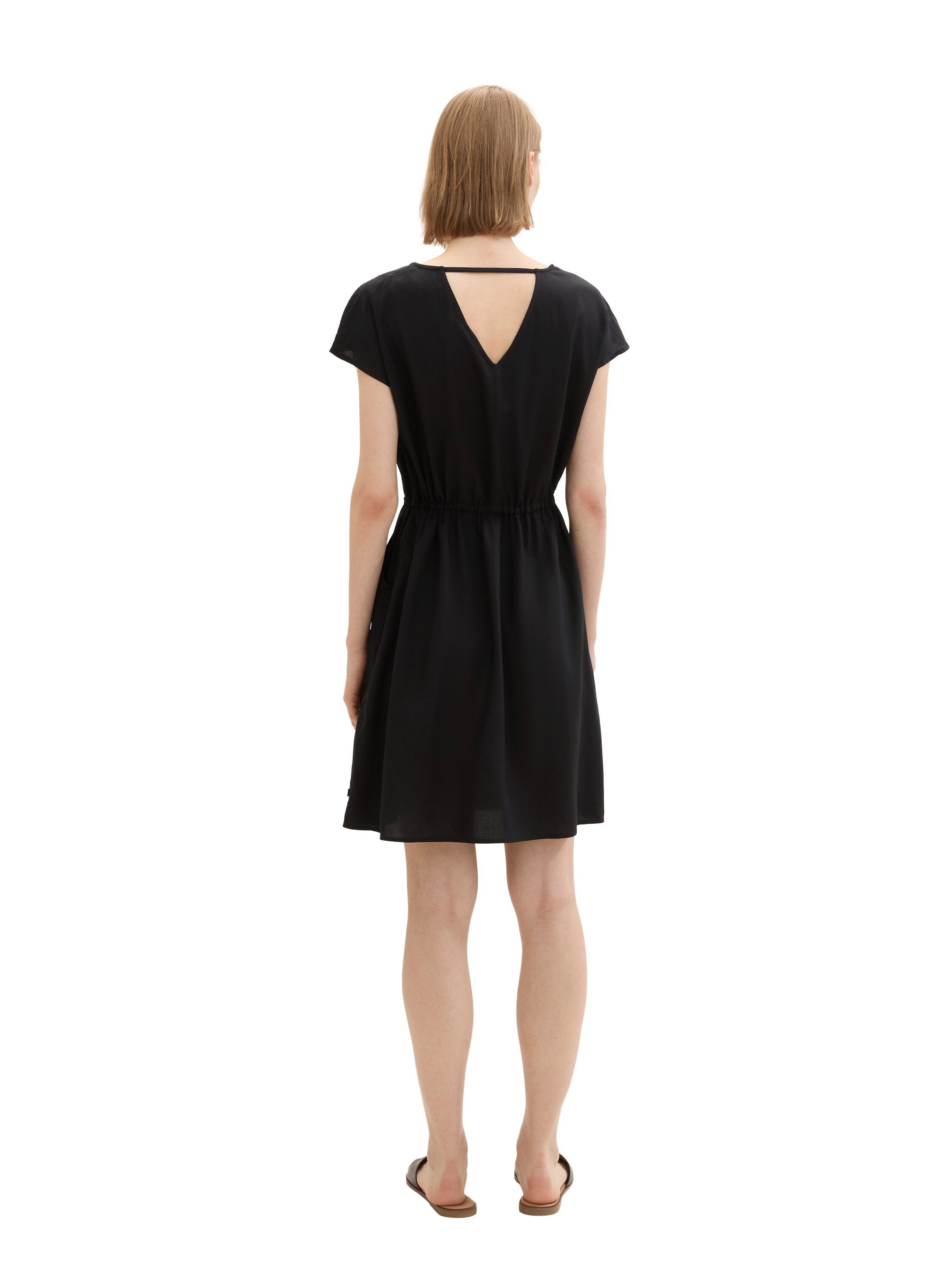 Tom Tailor Denim Gedessineerde jurk in midi-look en met insteekzakken