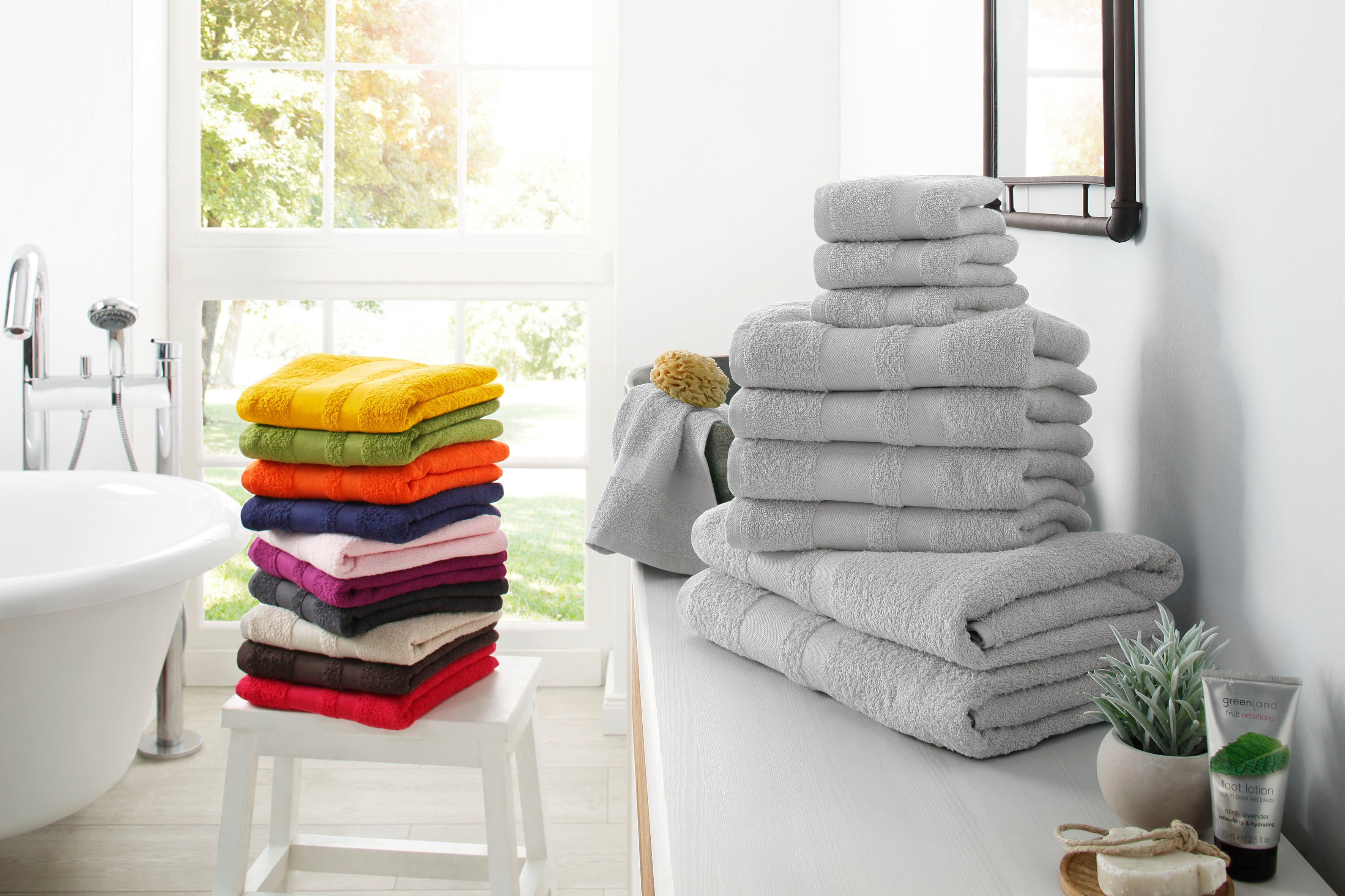 my home Handdoekenset Vanessa, 10-delige handdoekenset, in standaard en premium kwaliteit, zacht (set, 10-delig)