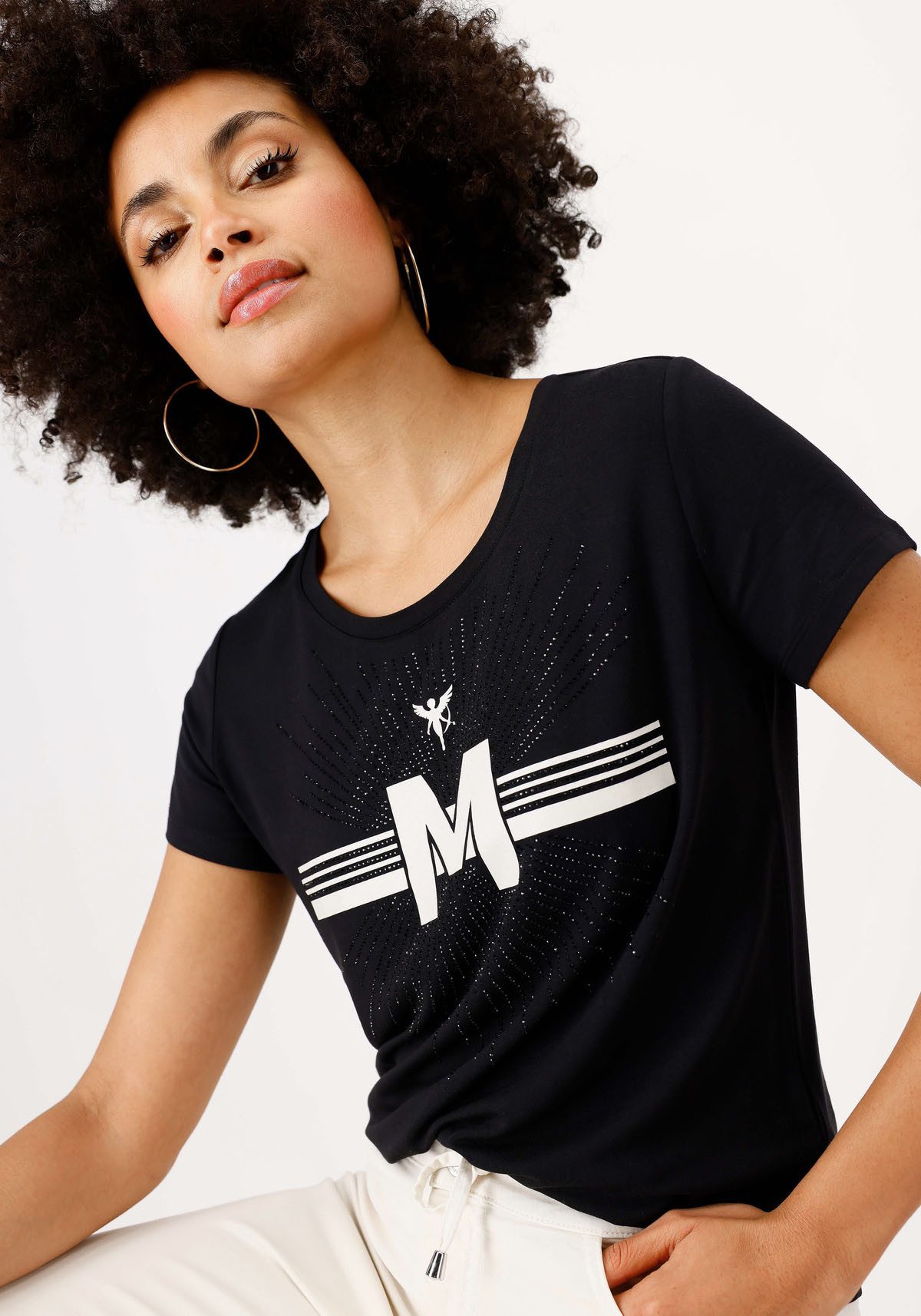 Monari T-shirt Shirt sieraad Met een ronde hals