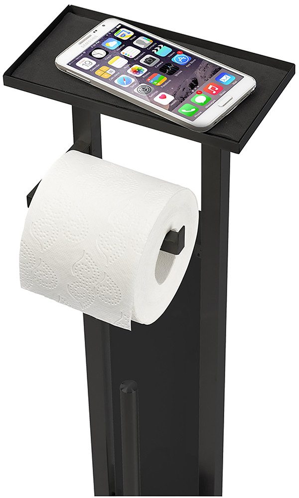 WENKO Toiletset Model Debar Standset met plank, roestvrij staal, bodemplaat van veiligheidsglas