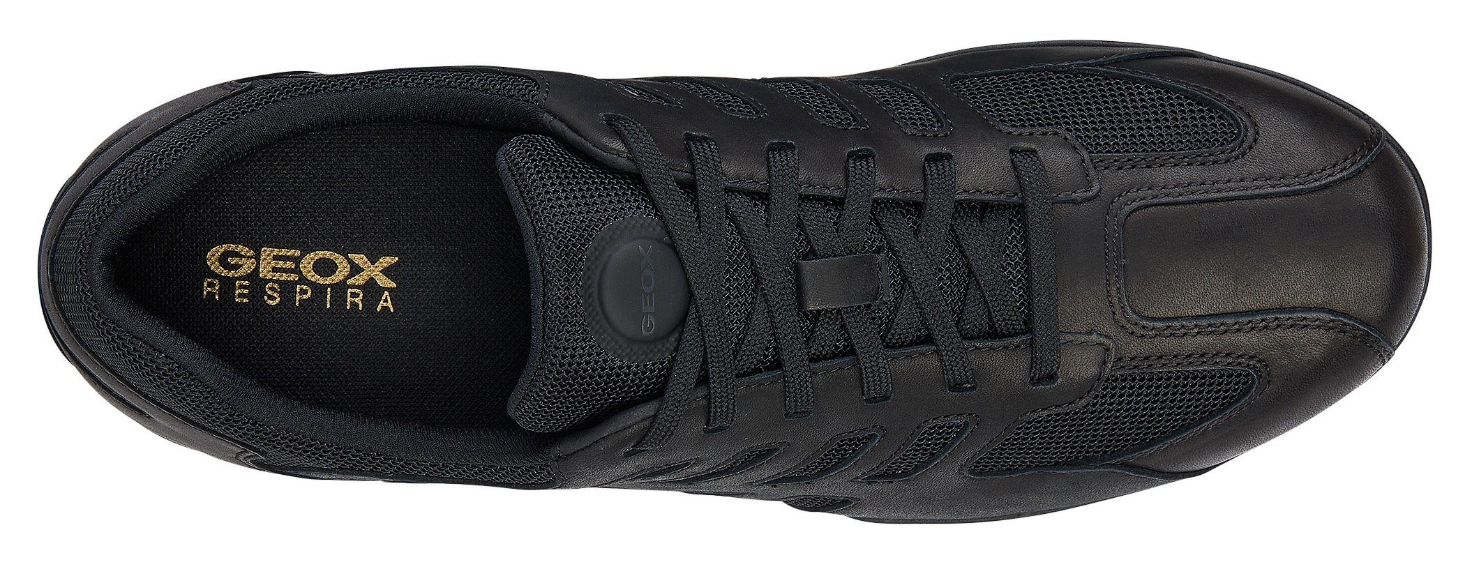 Geox Sneakers U SNAKE 2.0 A met donkere zool, vrijetijdsschoen, lage schoen, veterschoen