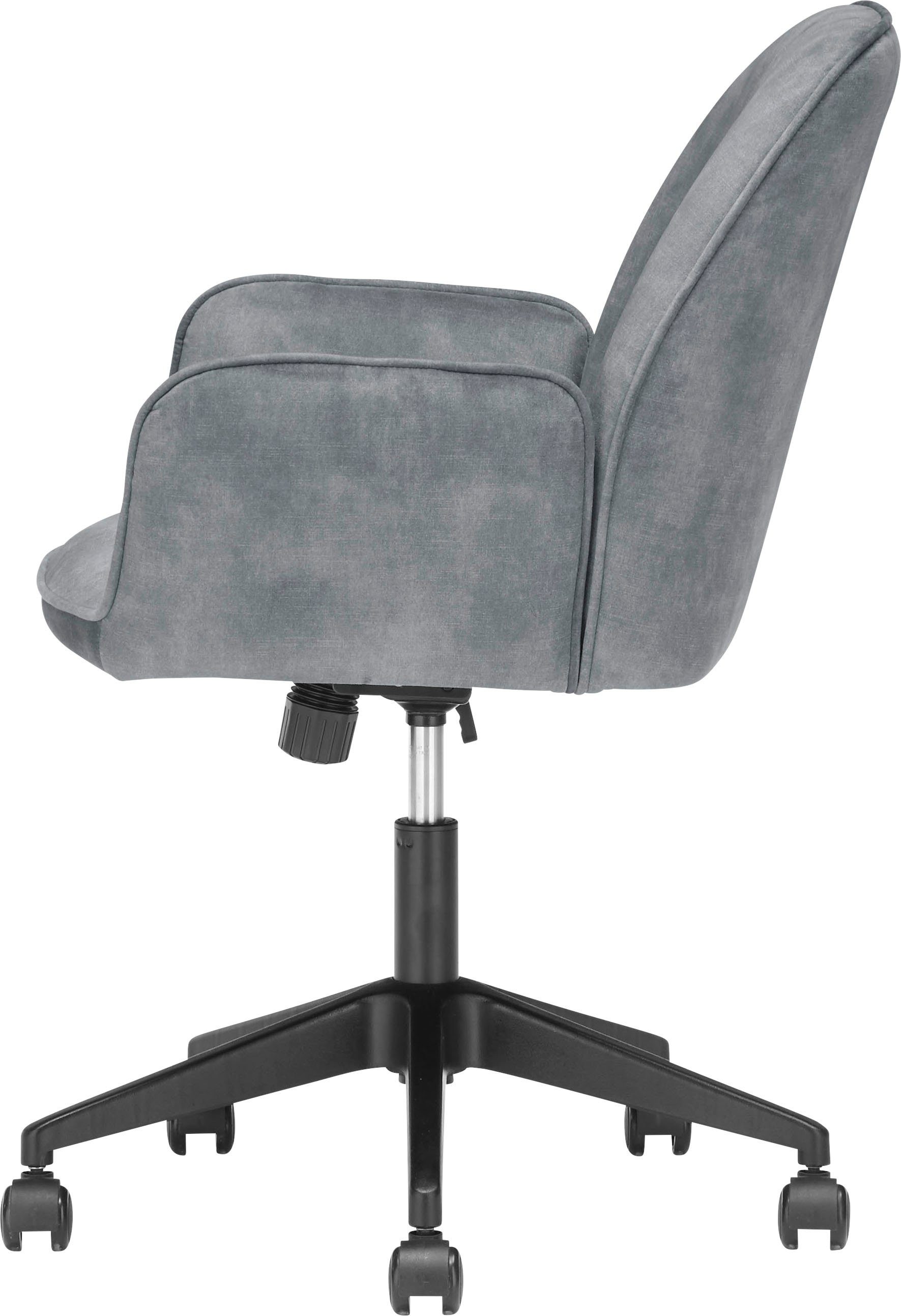 MCA furniture Bureaustoel O-Ottawa Fluweel, bureaustoel met traploos instelbare comfortabele zithoogte