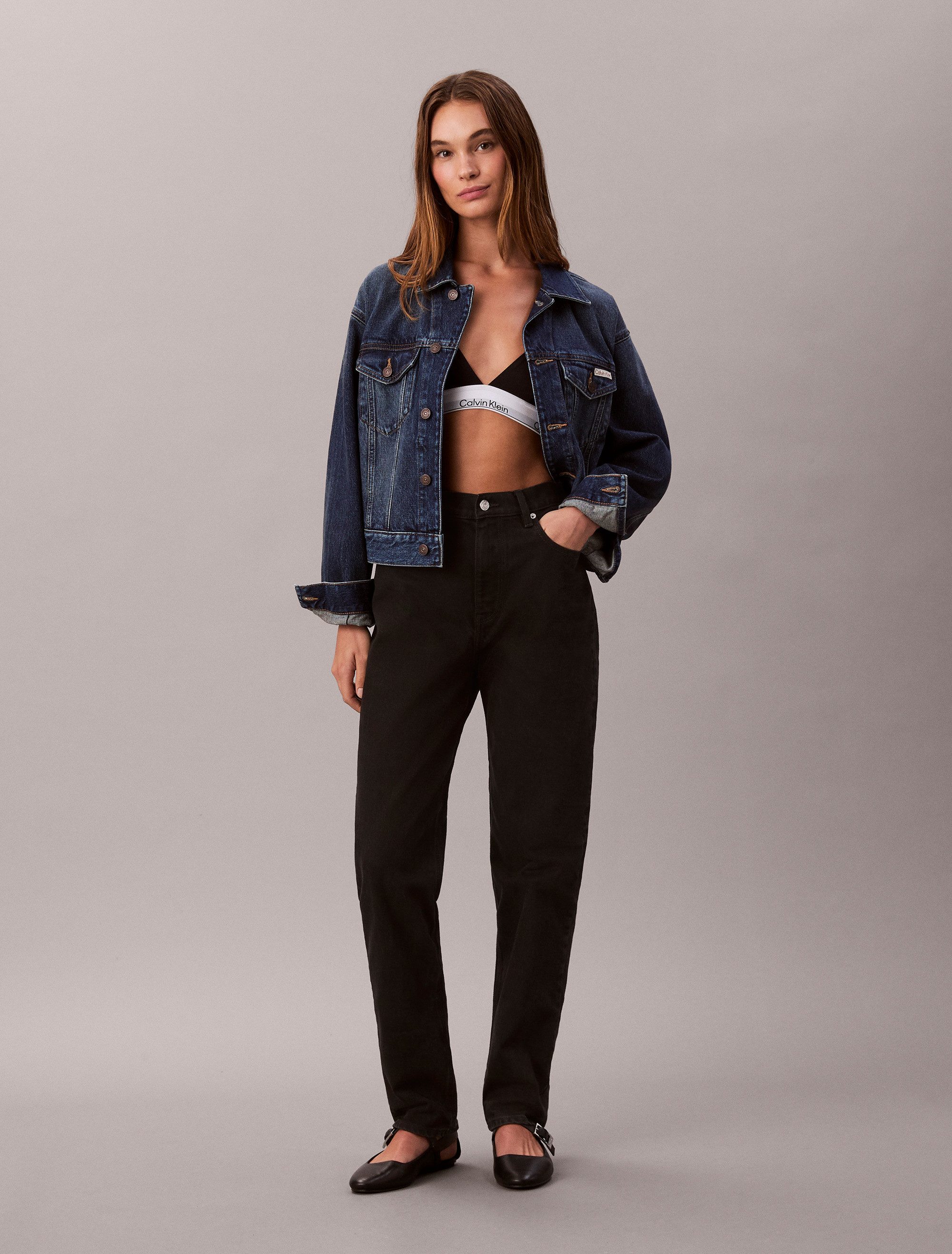 Calvin Klein Mom jeans NIEUWE MOM JEANS met merklabel op de tailleband
