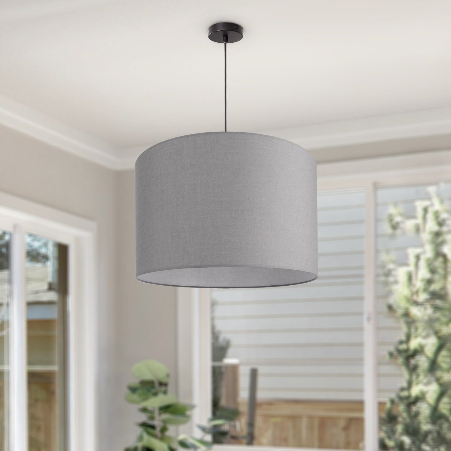 Paco Home Hanglamp Hugo uni Color Plafondlamp LED woonkamer en slaapkamer, effen kleuren, decoratie E27