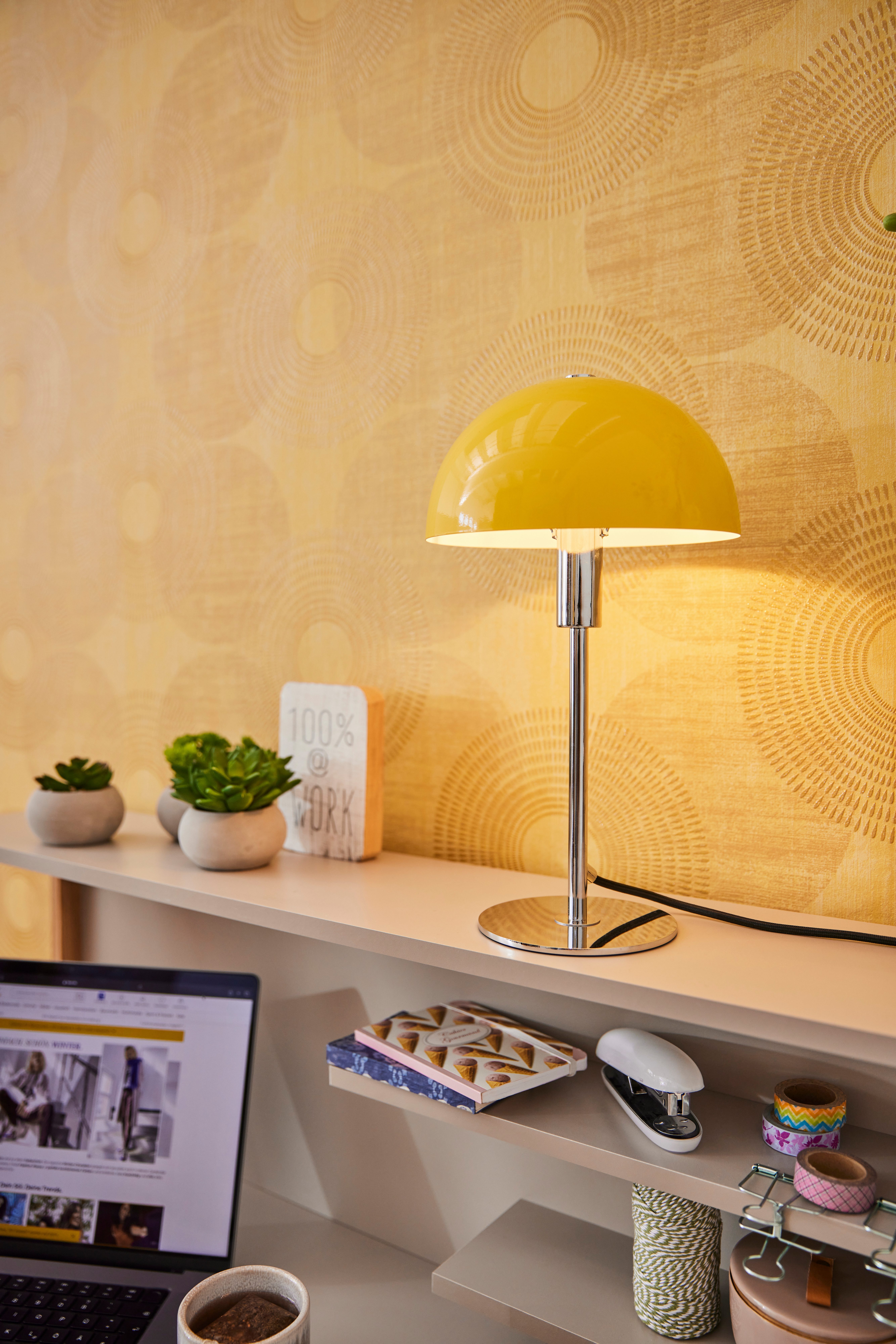 LeGer Home by Lena Gercke Tafellamp Linnea paddestoel lamp Paddenstoel lamp, tafellamp, metalen voet, hoogte 35,5 cm (1 stuk)