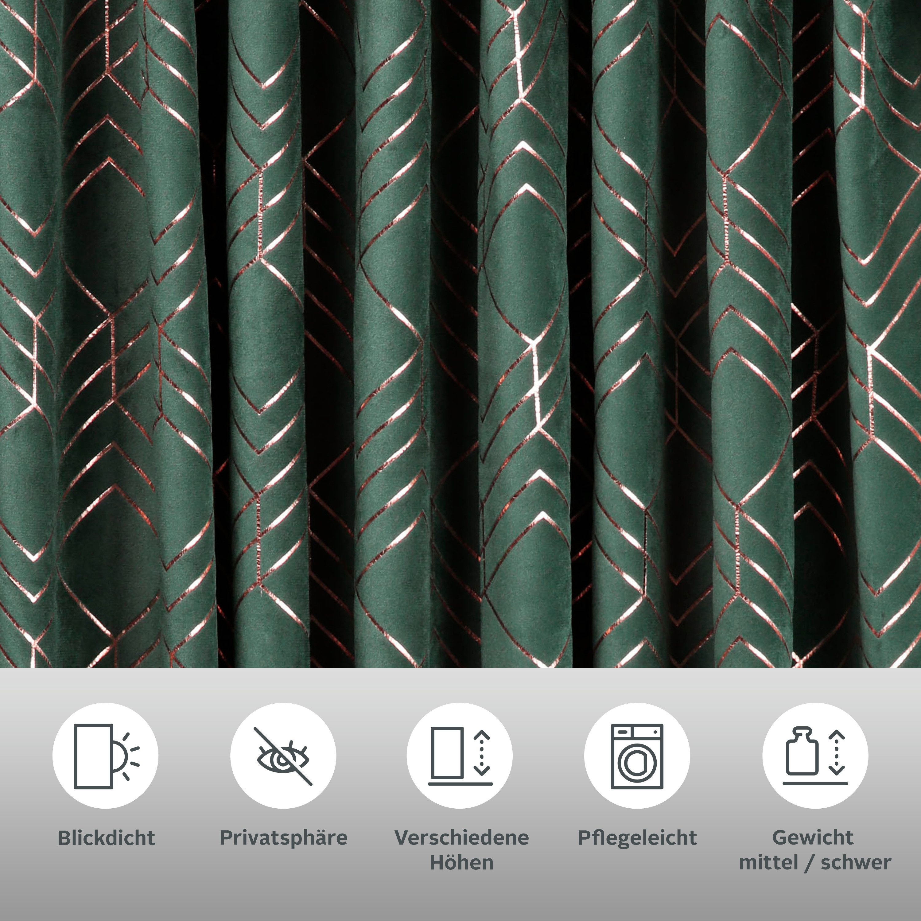 my home Gordijn Velvet Foil (2 stuks)