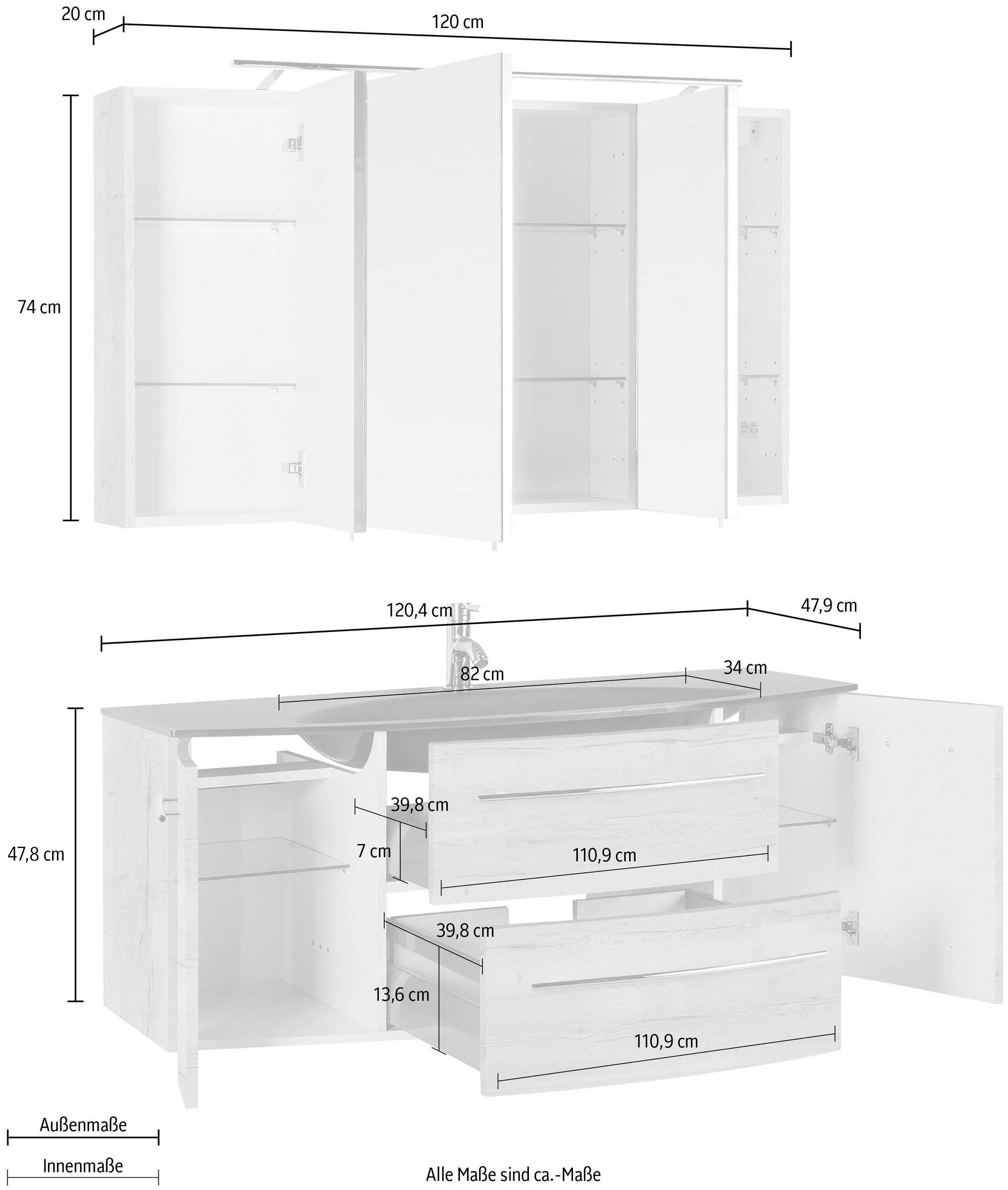 MARLIN Badkamerserie 3040 , breedte 120 cm (2-delig)