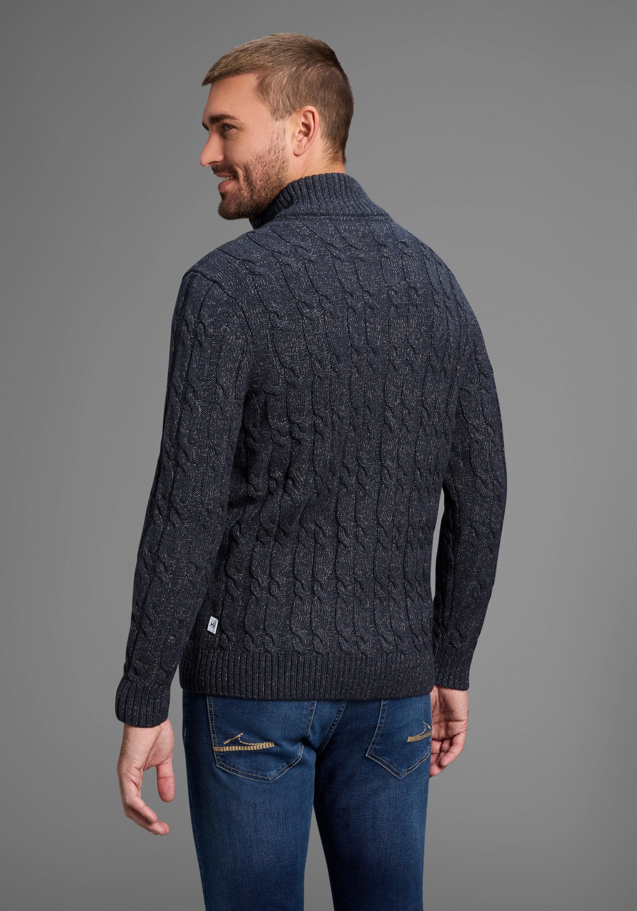DELMAO Schipperstrui Tot maat 3XL met kabelpatroon