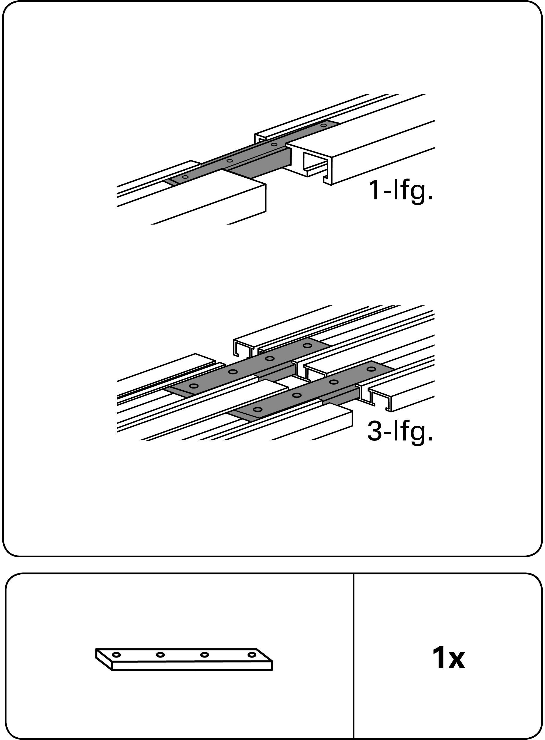 GARDINIA Gordijnroedehouder Railverbinder Serie aluminium-VHS set (1 stuk)