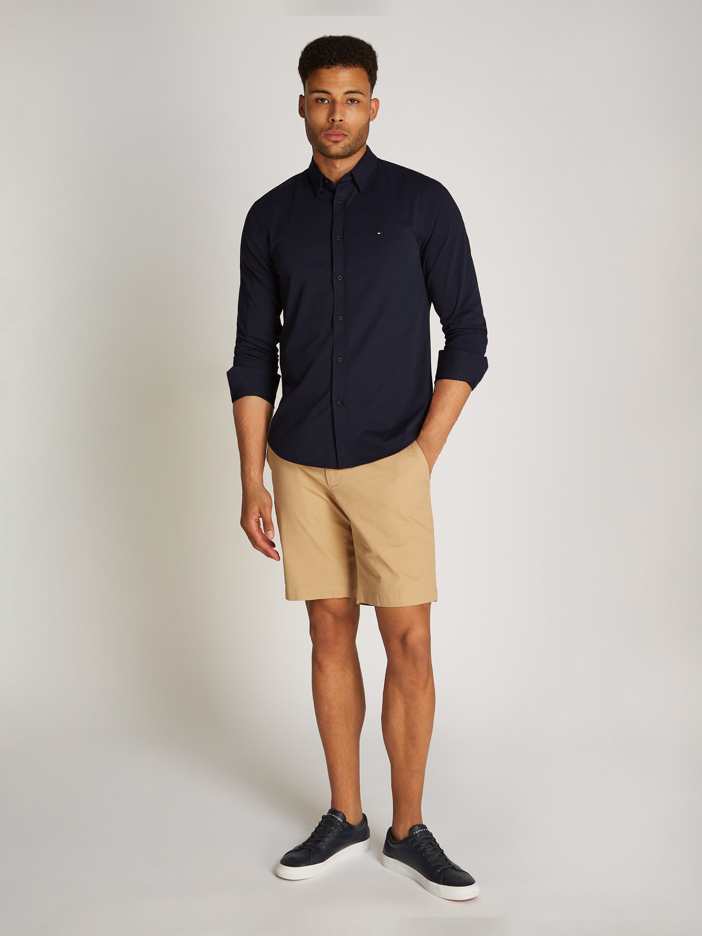 Tommy Hilfiger Businessoverhemd PERFORMANCE KNIT SOLID SF SHIRT