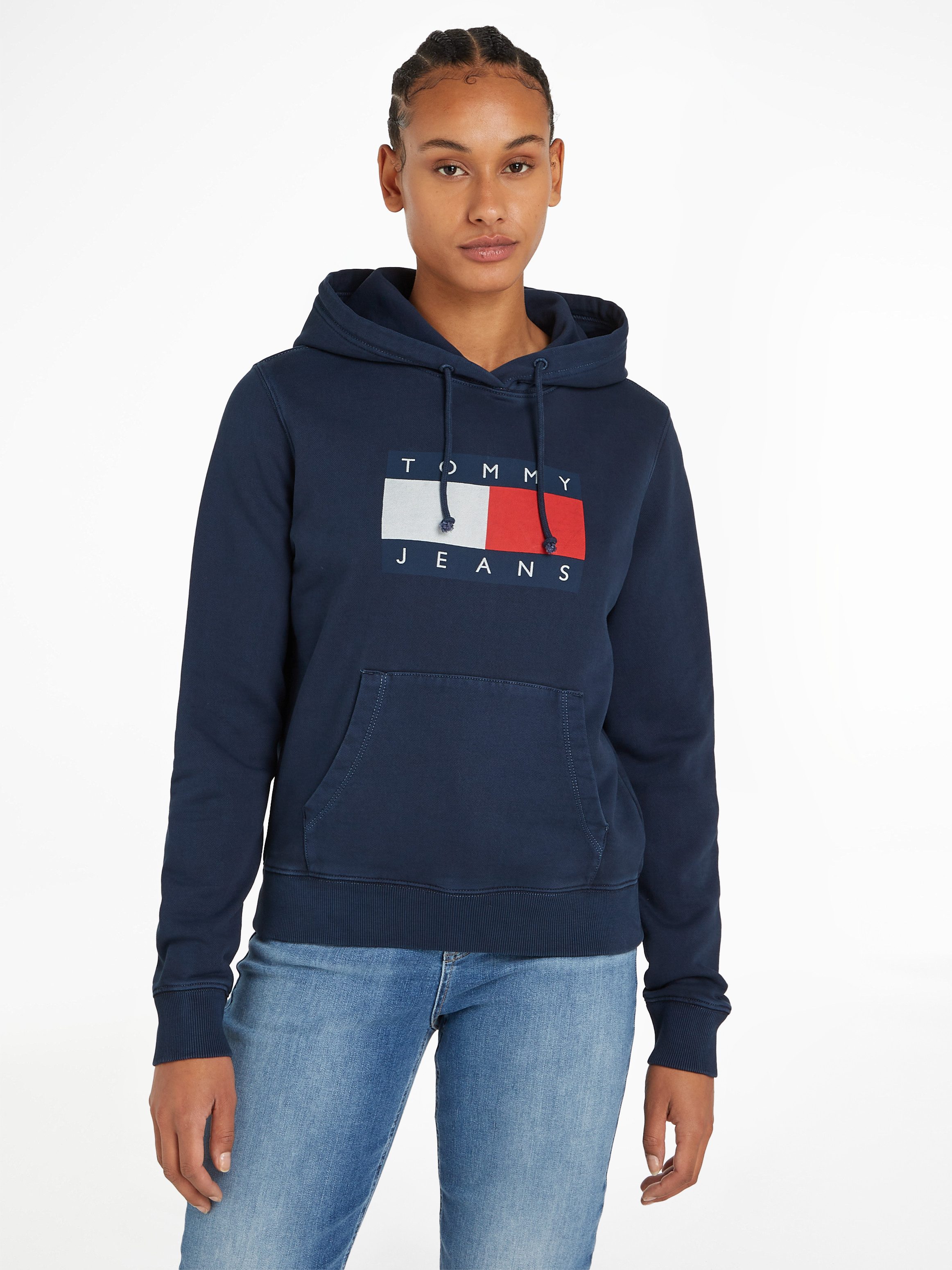 TOMMY JEANS Hoodie TJW REG TOMMY FLAG HOODIE EXT met capuchon logo-vlag